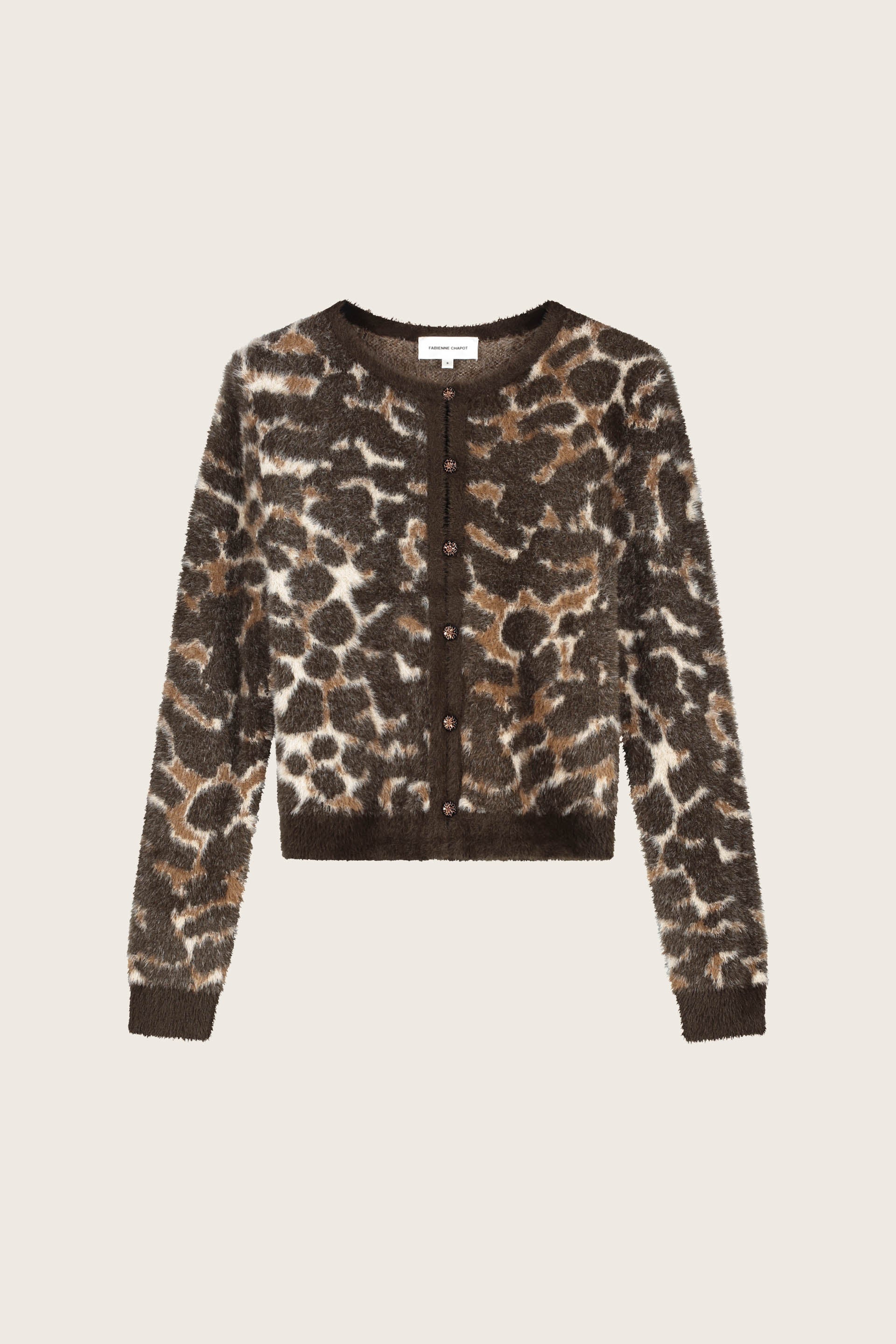 FABIENNE CHAPOT ANIMAL PRINT HENRY CARDIGAN CLTCAR24AW260284 226