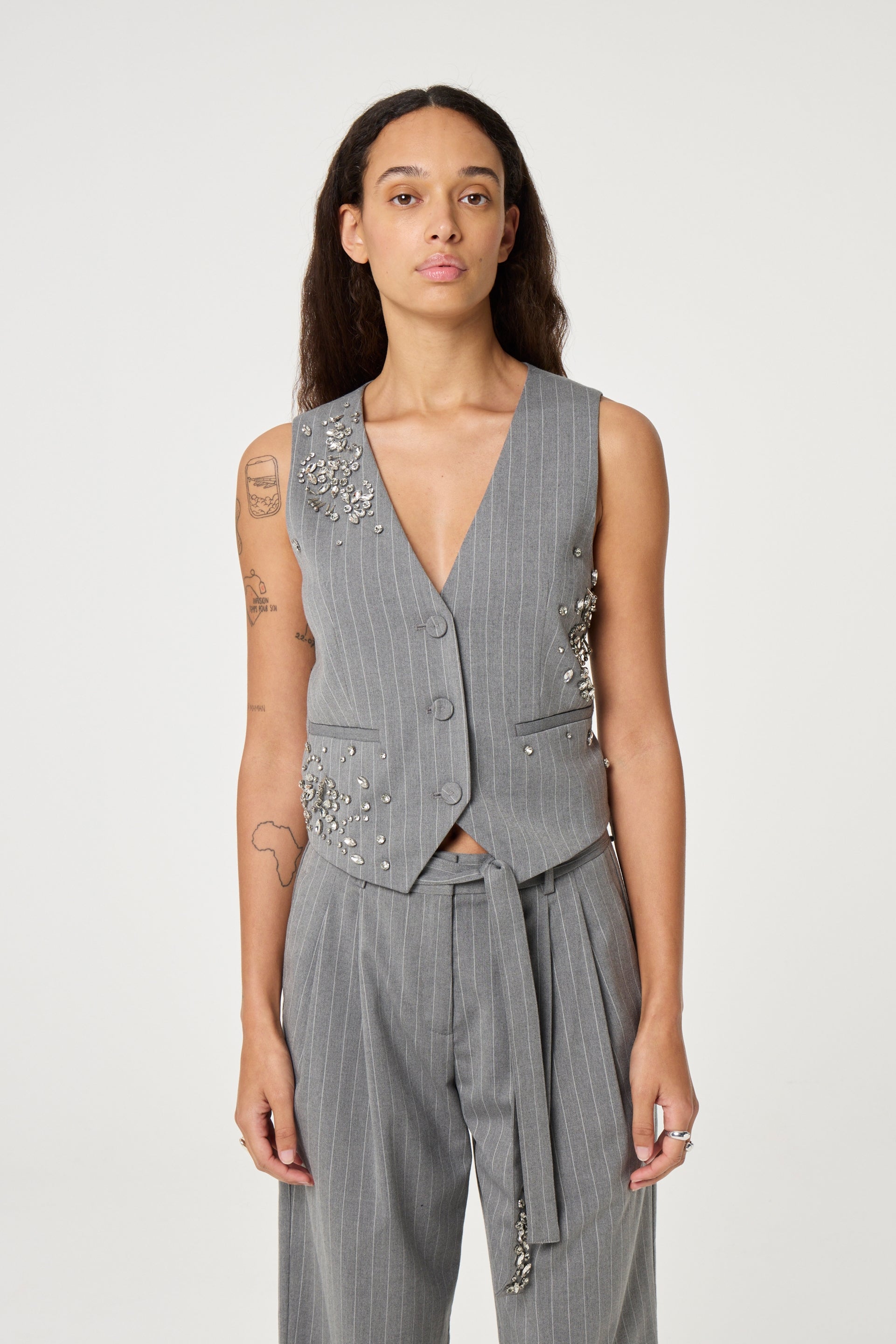 FABIENNE CHAPOT  GREY GIGI GILET 225