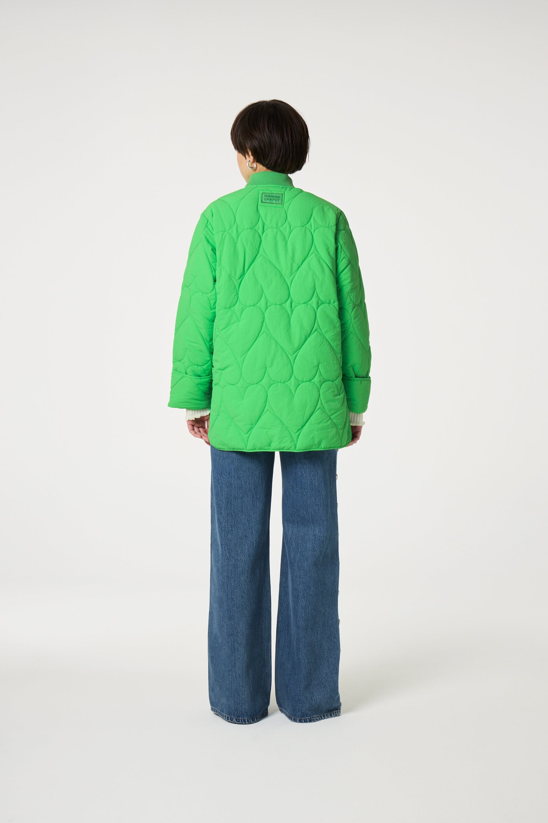 FABIENNE CHAPOT XANDER GREEN QUILTED OVERSIZED JACKET 125