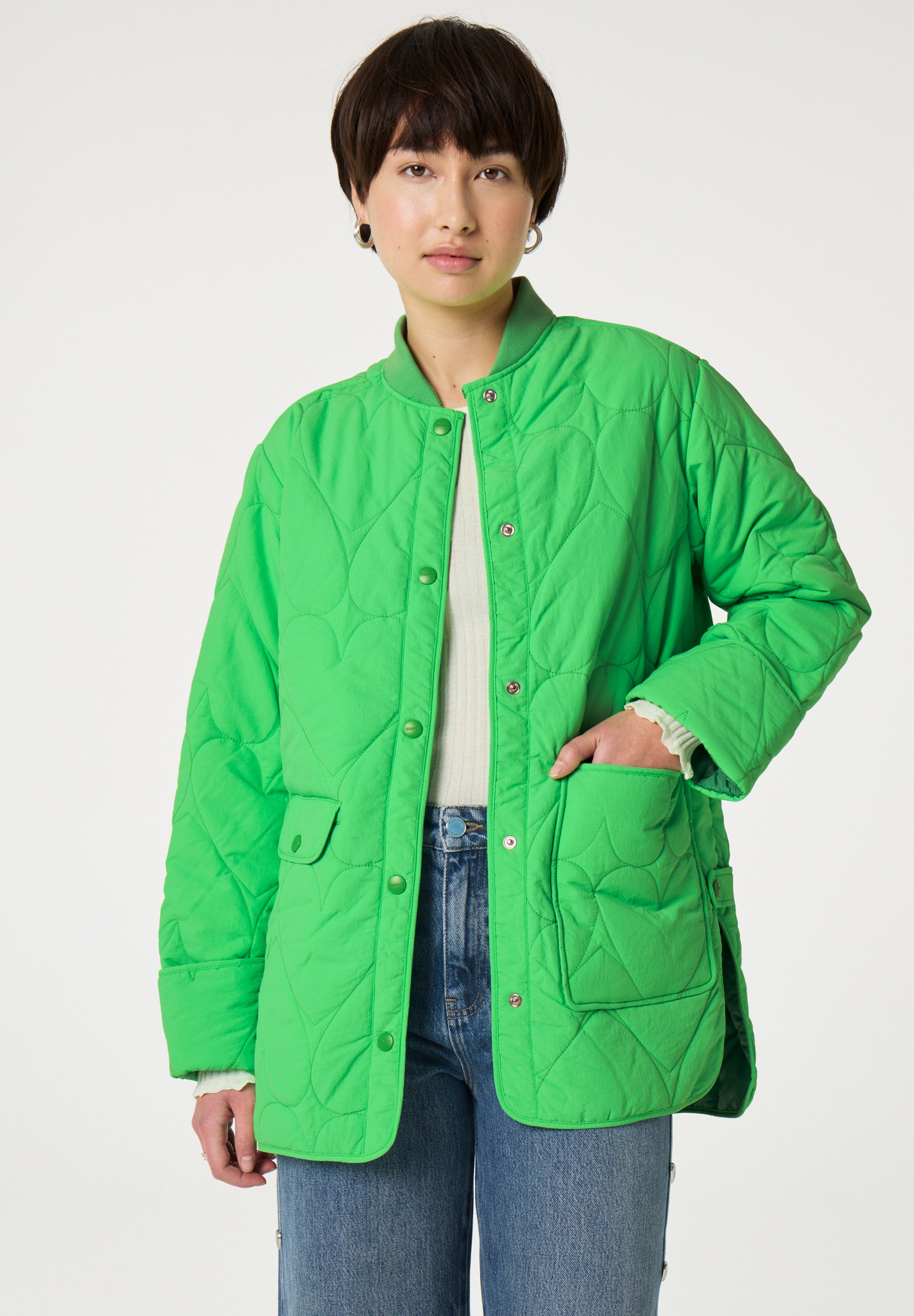 FABIENNE CHAPOT XANDER GREEN QUILTED OVERSIZED JACKET 125