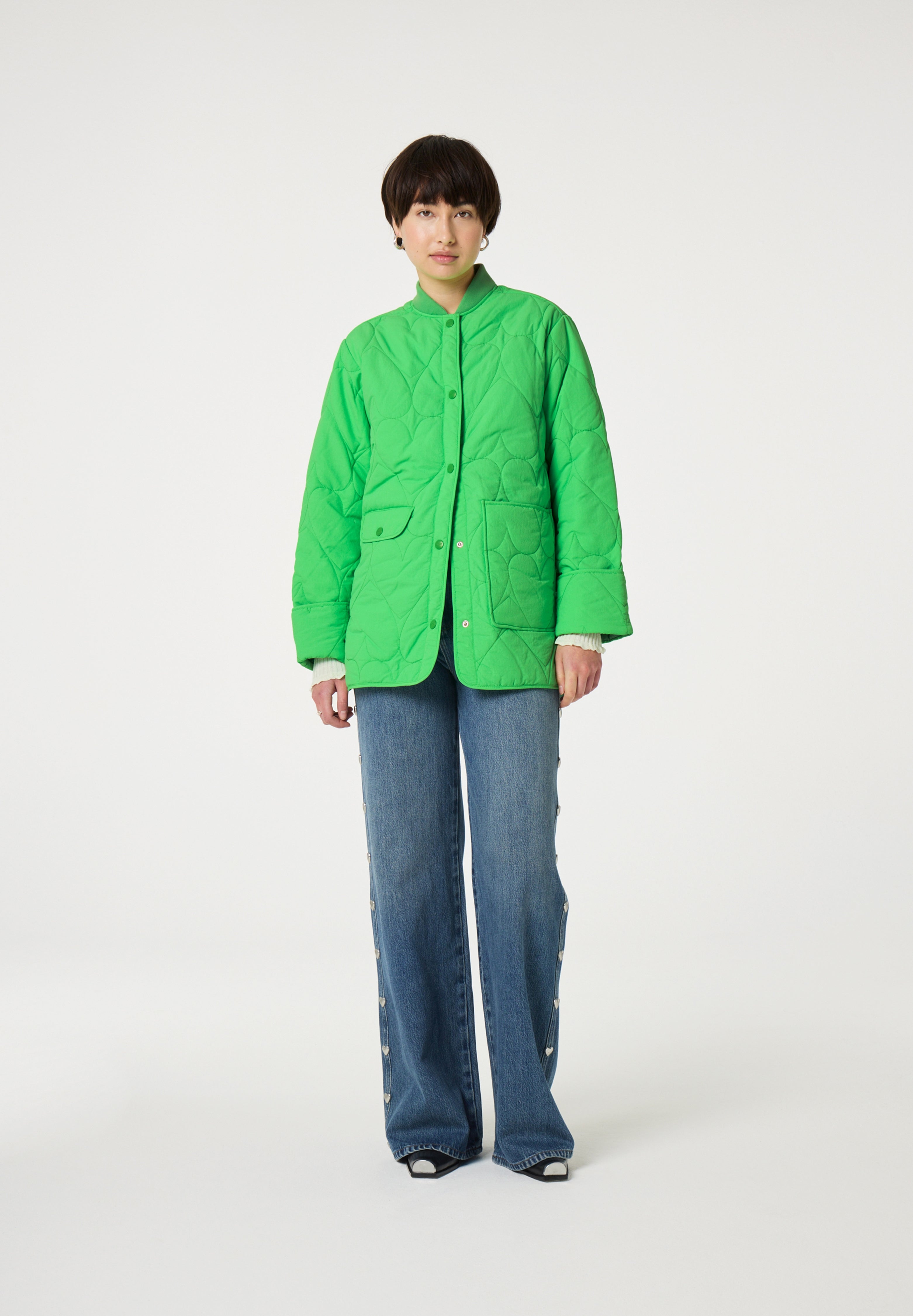 FABIENNE CHAPOT XANDER GREEN QUILTED OVERSIZED JACKET 125