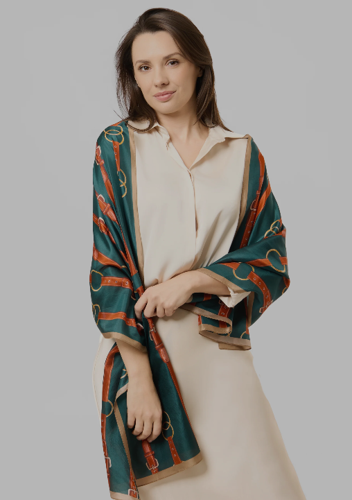  codello green print scarf