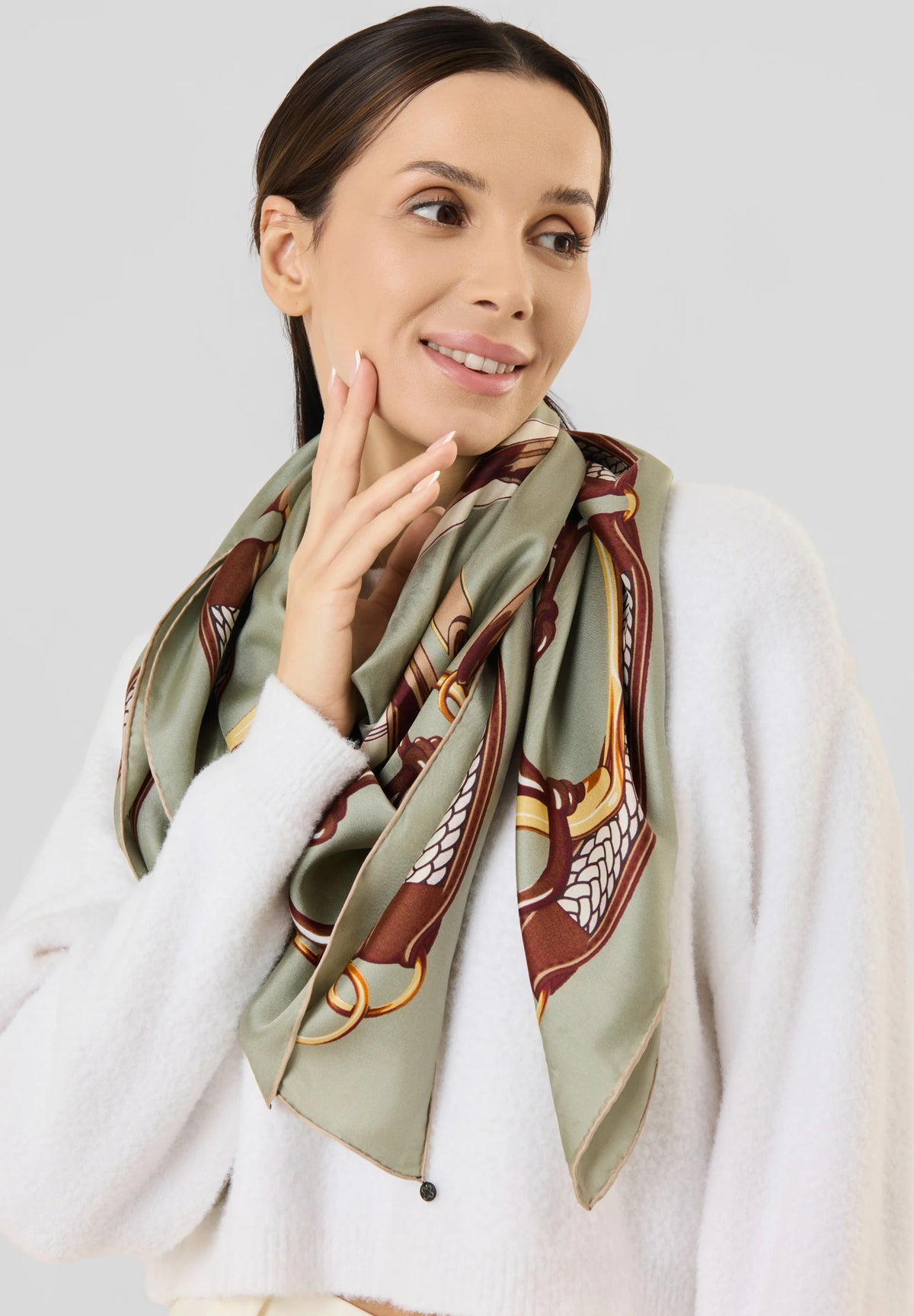 codello grey print scarf