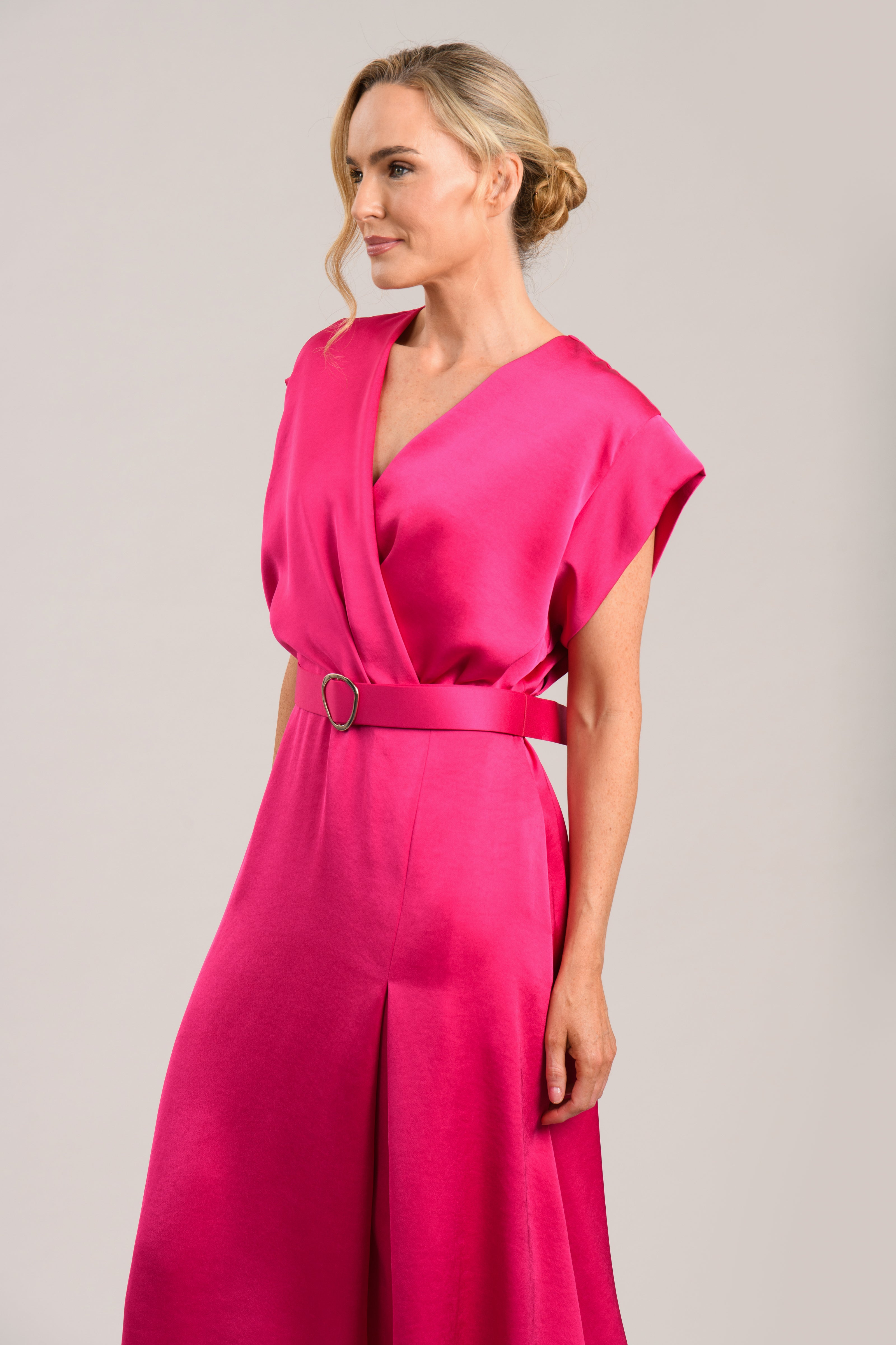 CAROLINE KILKENNY PINK WRAP DRESS CALM 126