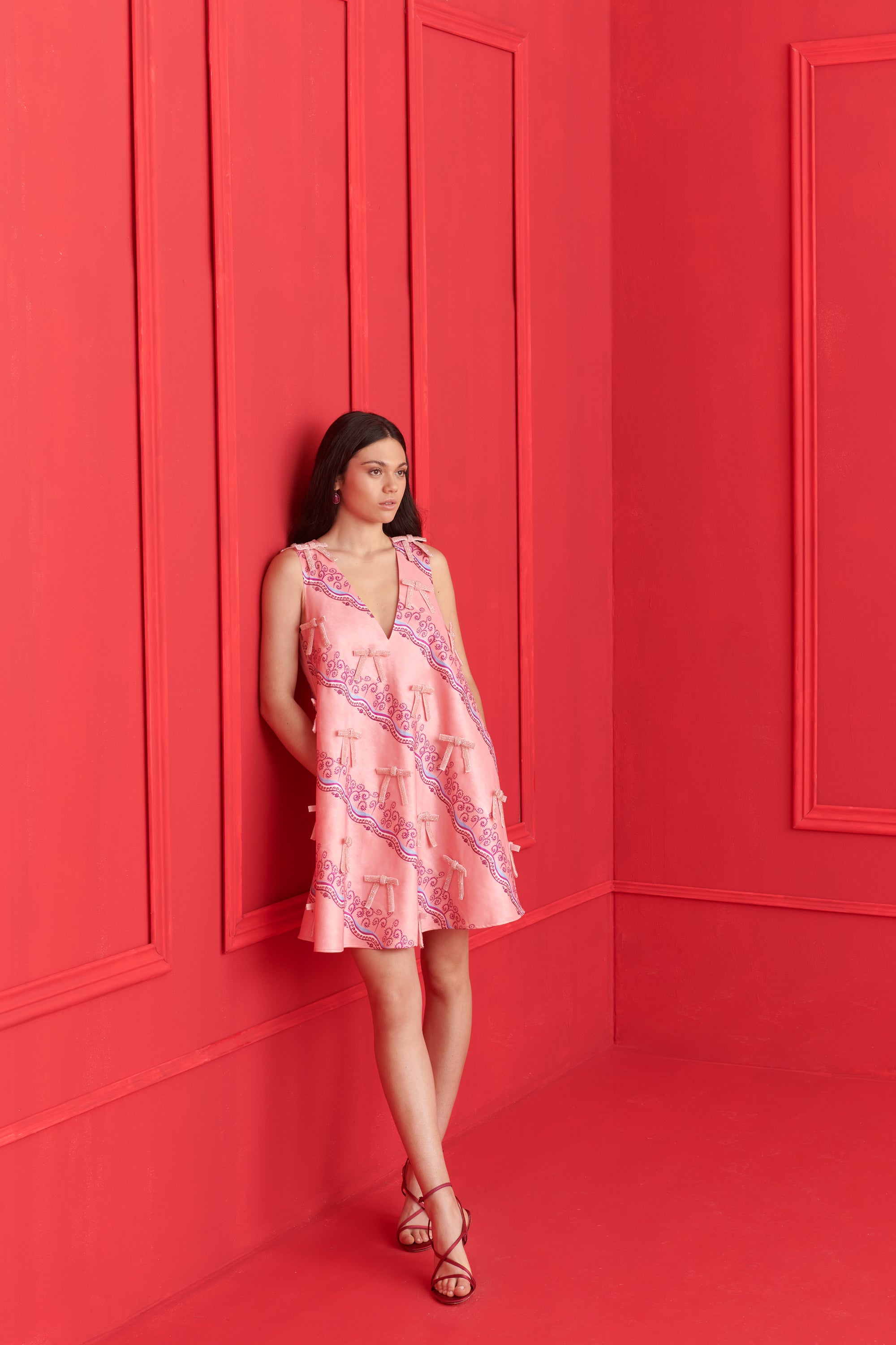 CELIA B CASSIOPEIA PINK MINI BOW DRESS 126