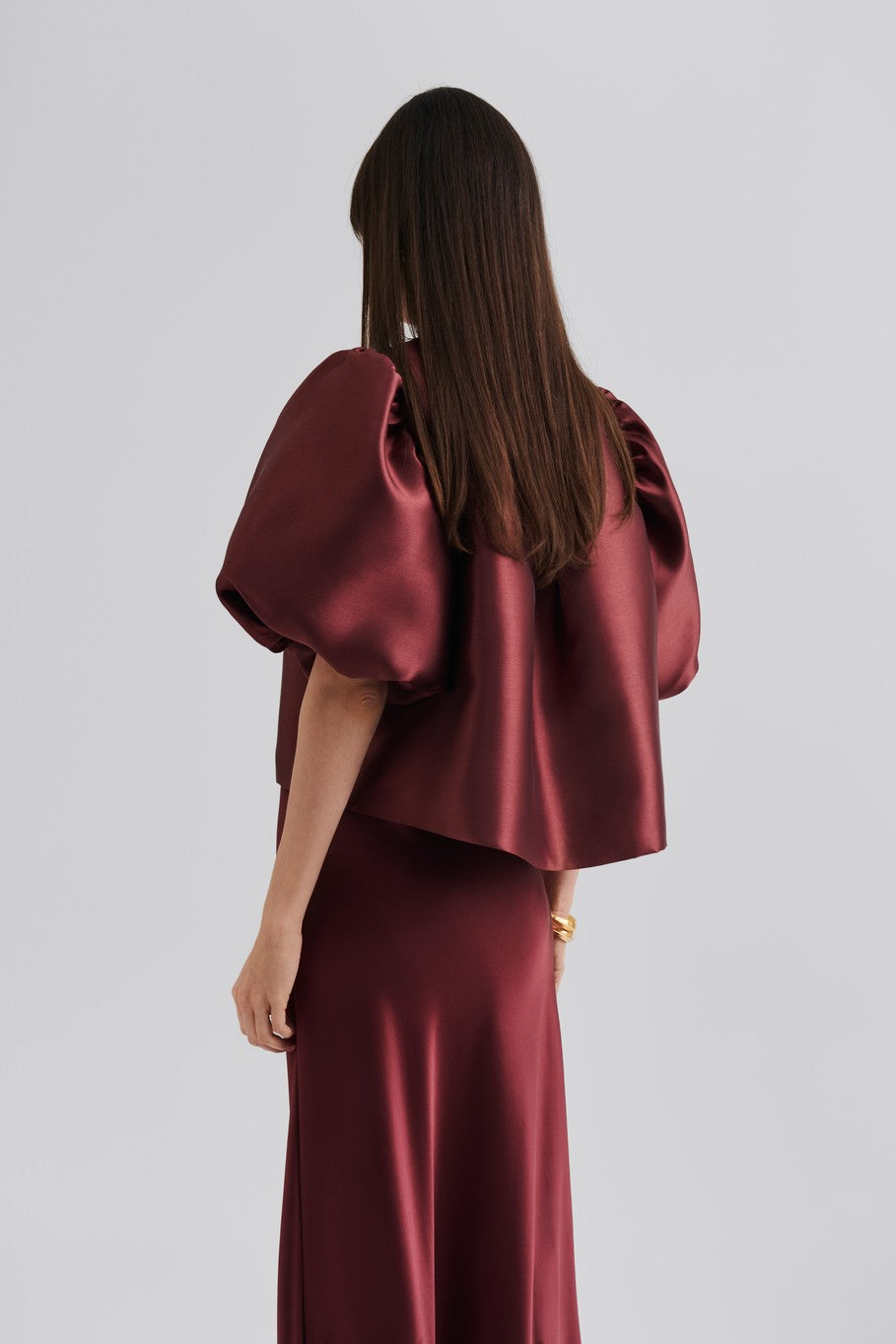 MALINA CLEO WINE PUFF SLEEVE BLOUSE 225