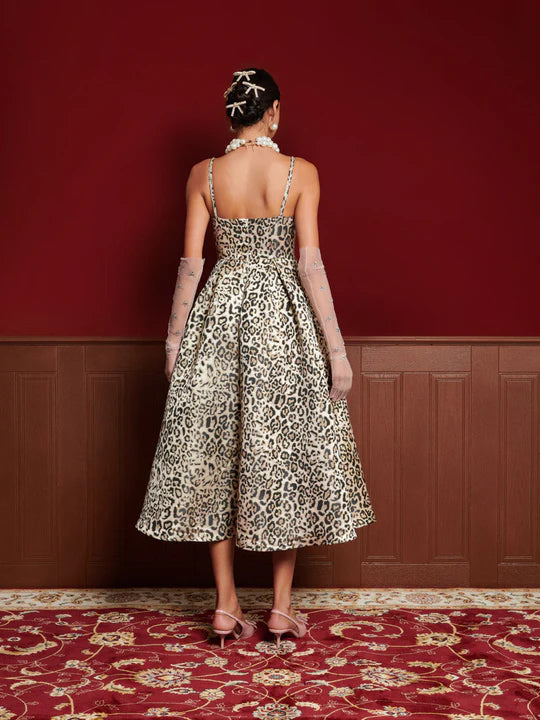 SISTER JANE GILDED LEOPARD MIDI DRESS DRD572 125