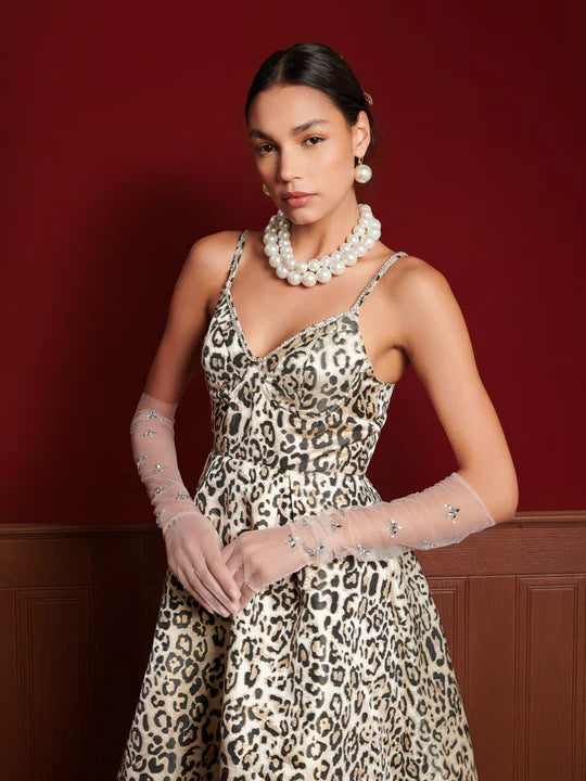 SISTER JANE GILDED LEOPARD MIDI DRESS DRD572 125