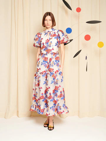 SISTER JANE CREAM AZUR BLOOM JACQUARD MAXI DRESS DRD765IVO 226