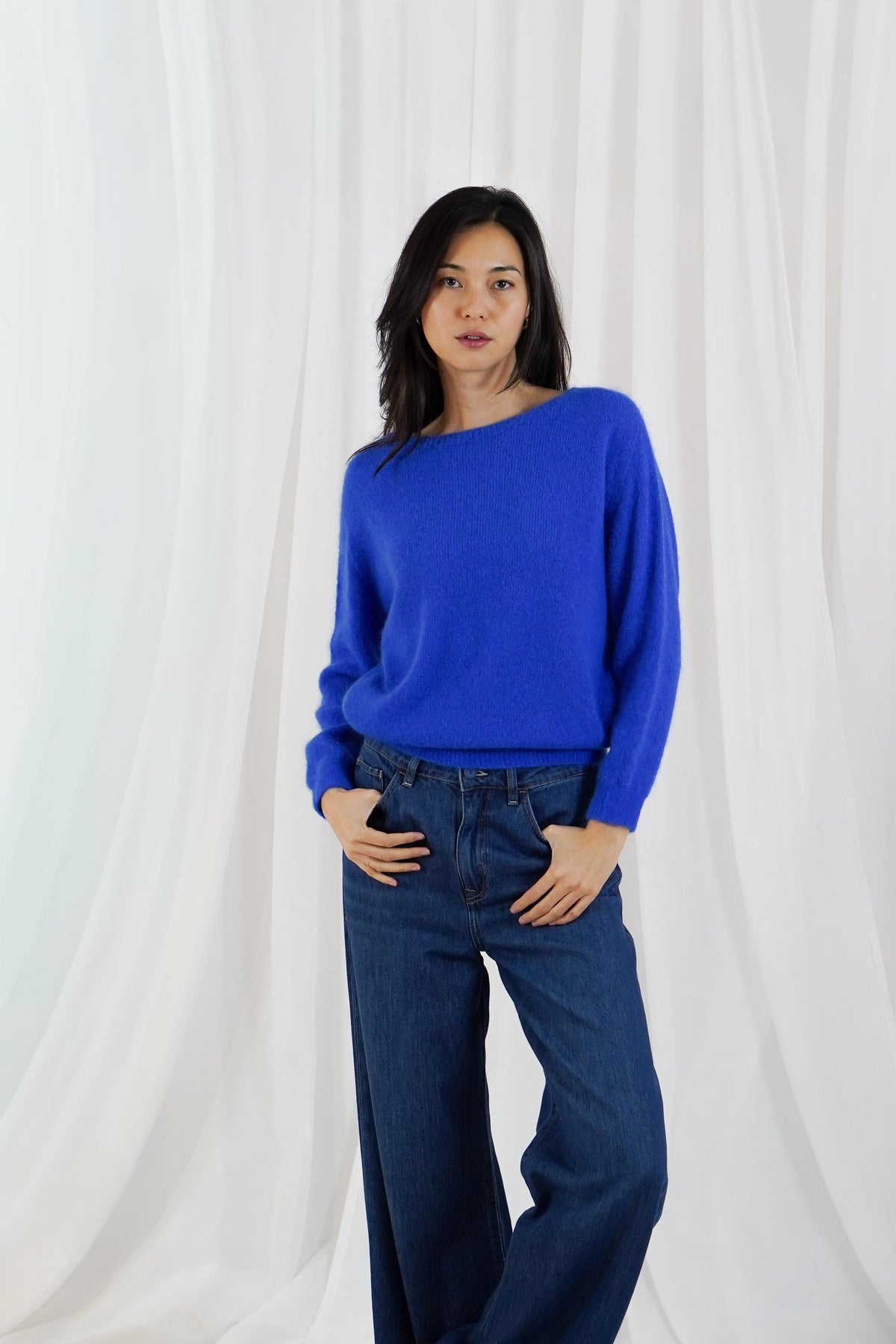 TWNS BLUE BOAT-NECK SWEATER SANIBEL 226