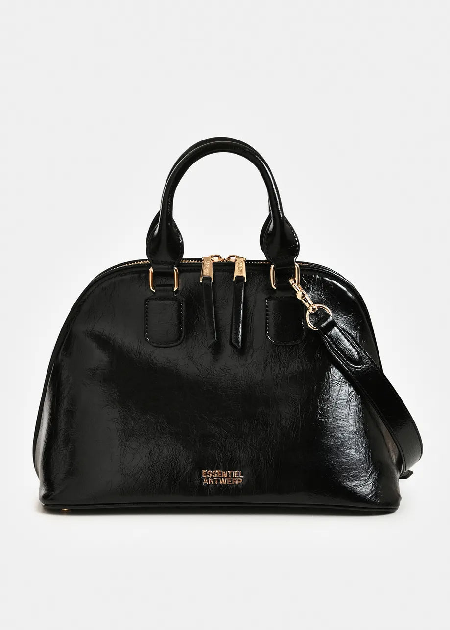essentiel antwerp black karla shiny handbag
