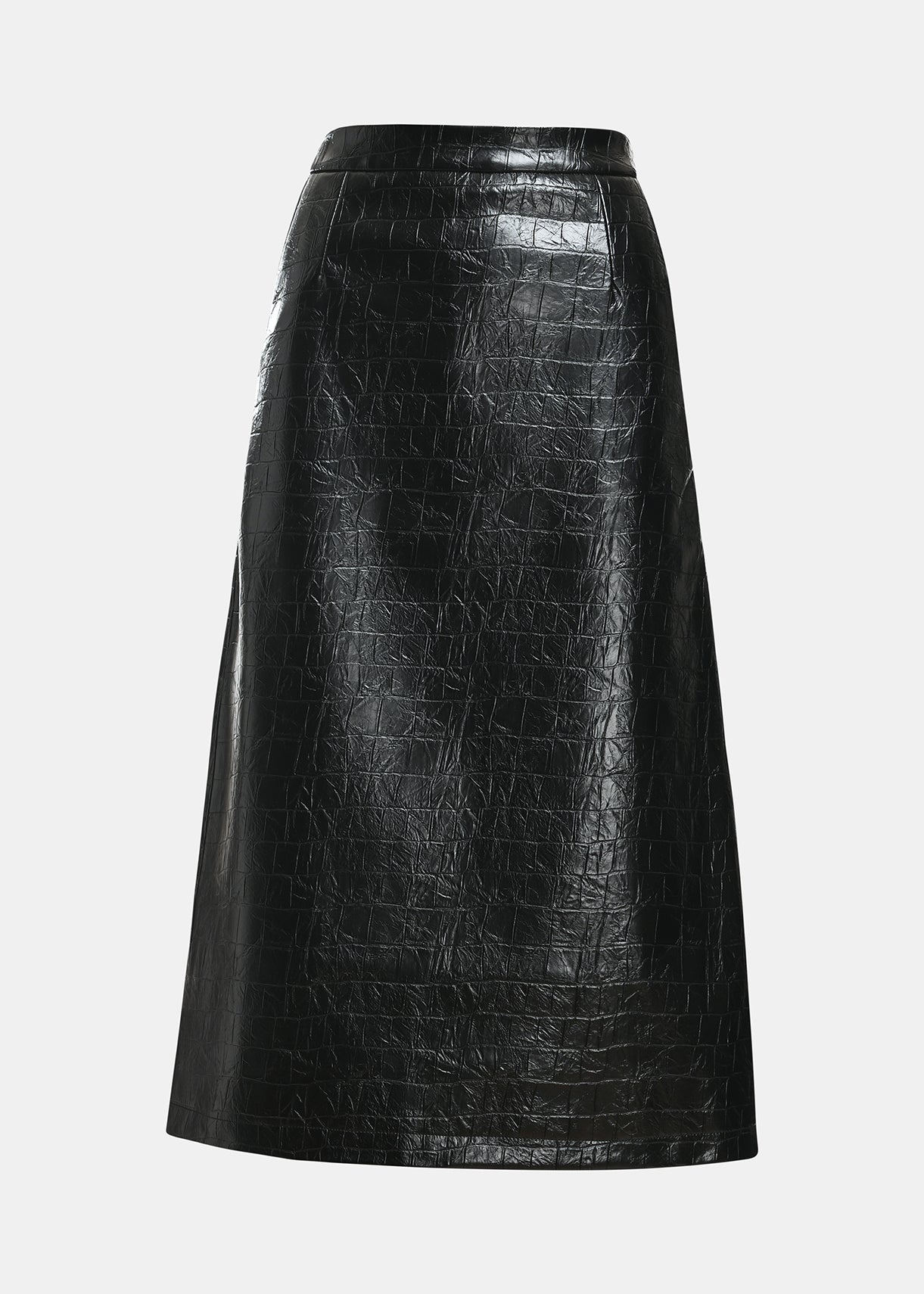essentiel antwerp black kind faux leather skirt