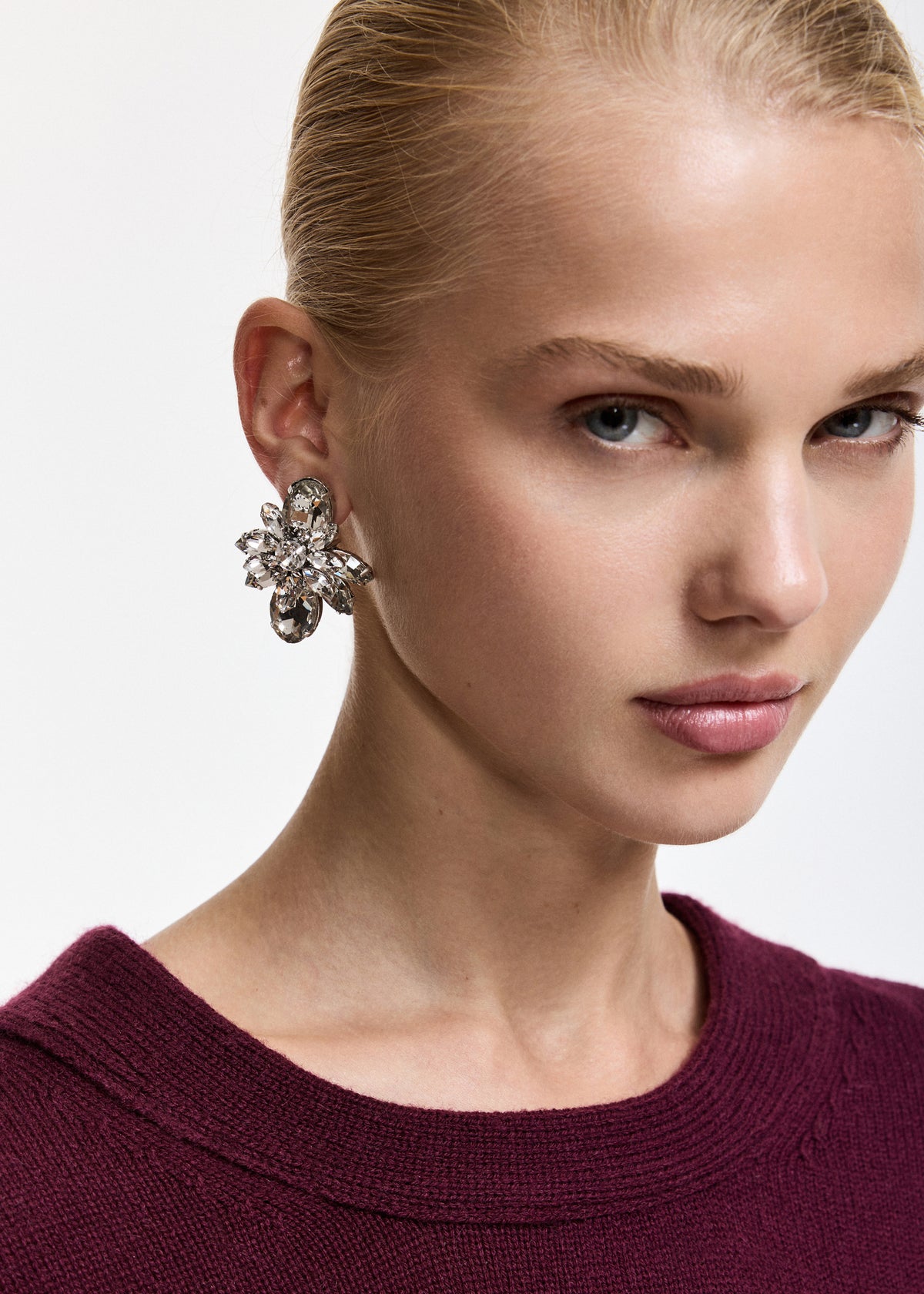 essentiel antwerp grey kubito rhinestone earrings