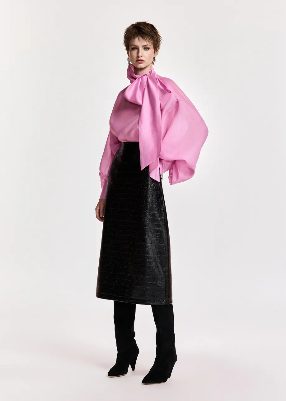 essentiel antwerp pink karismatic pussy bow tie top