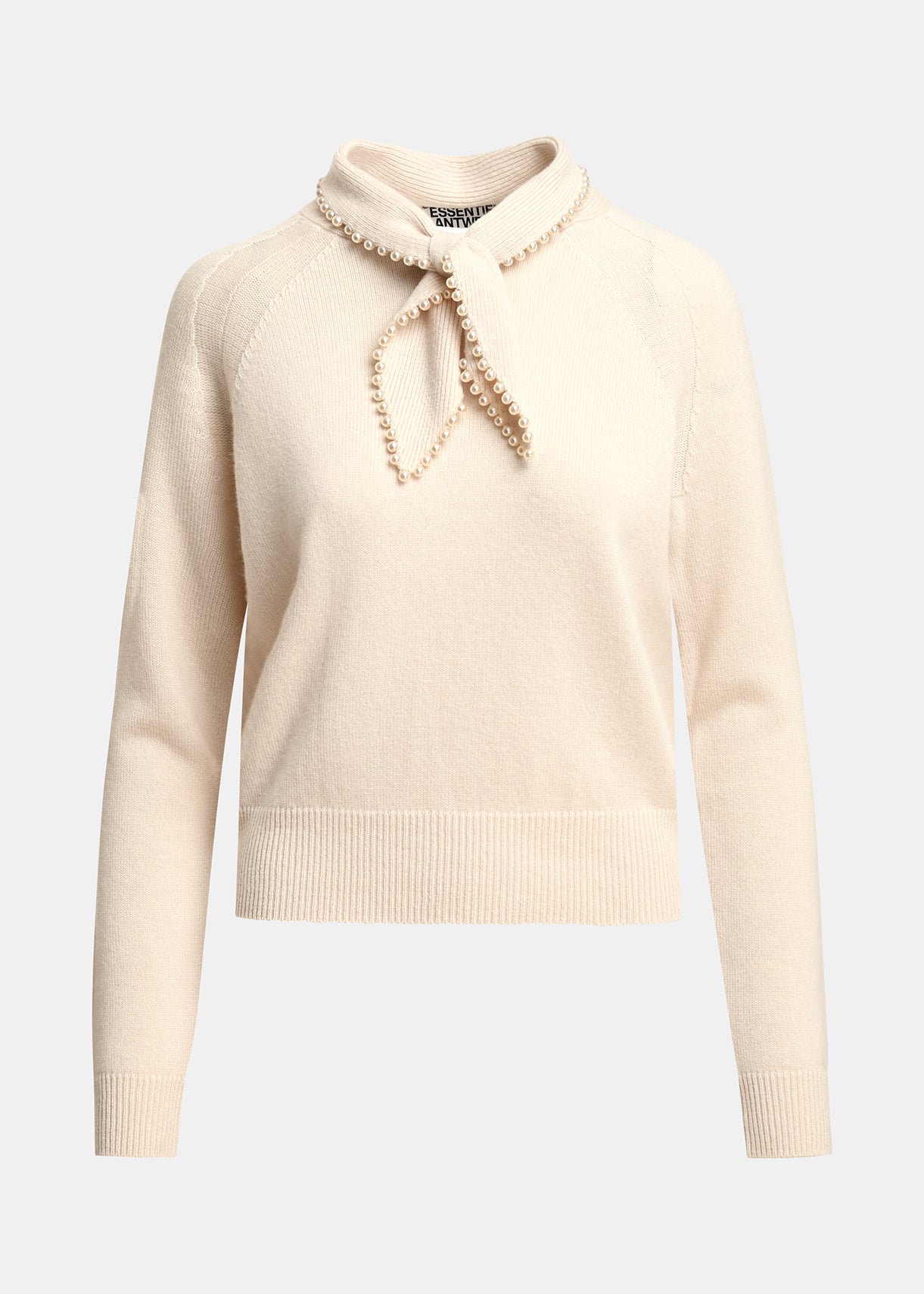 essentiel antwerp white kasa pullover with beads