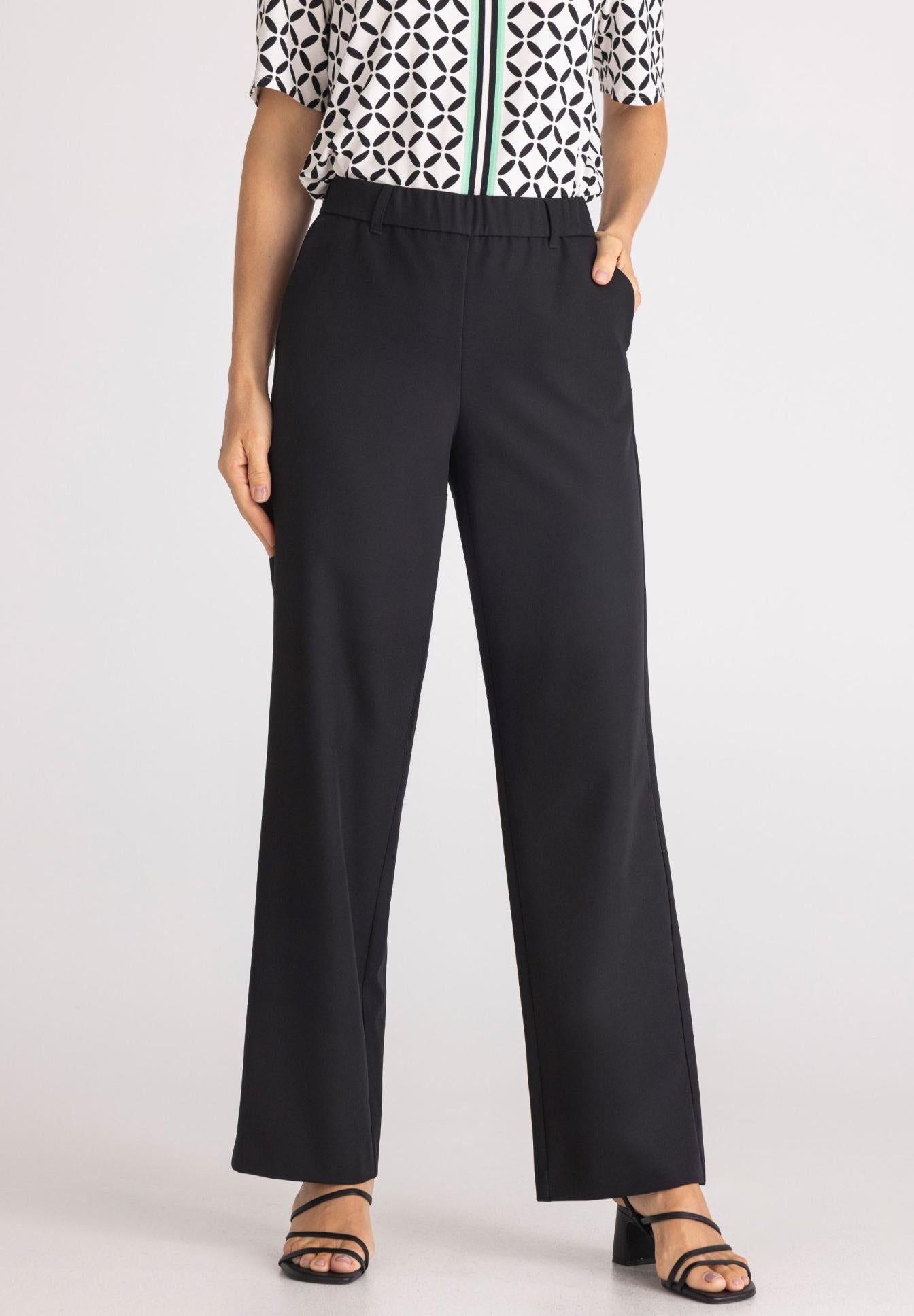 715615 frank walder black trousers with elasticated waist