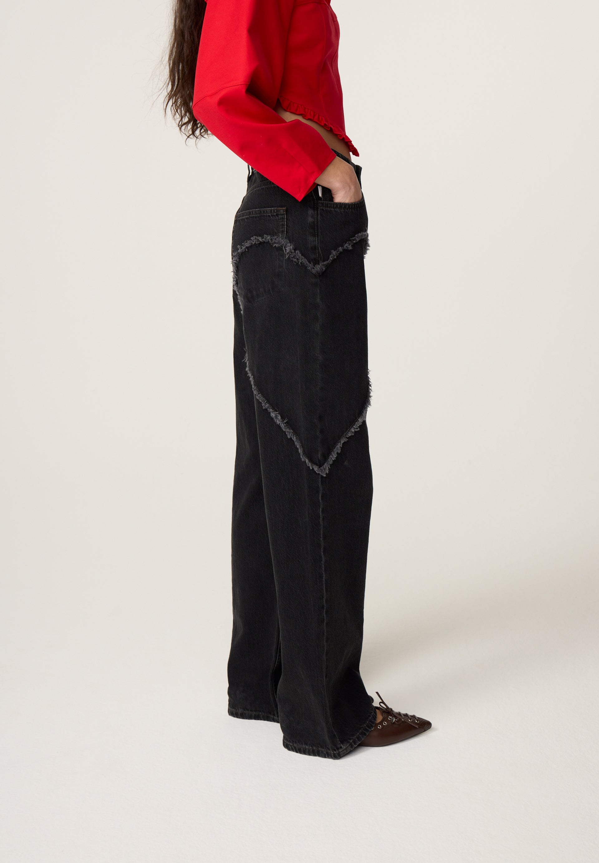 FABIENNE CHAPOT BLACK ZOE HEART JEANS CLTJNS54AW269210 226
