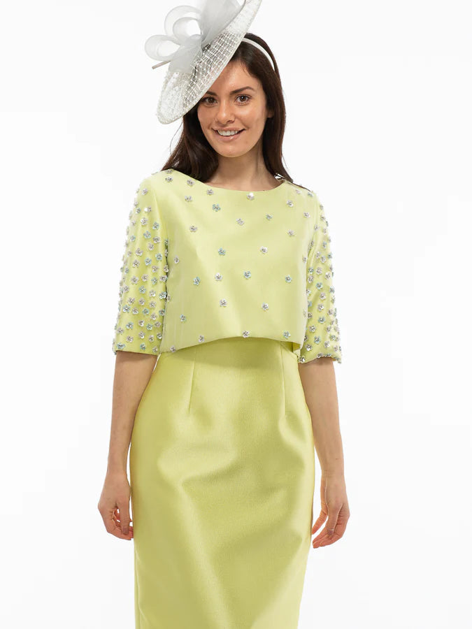 FELY CAMPO LIME BEADED JACKET & DRESS  224