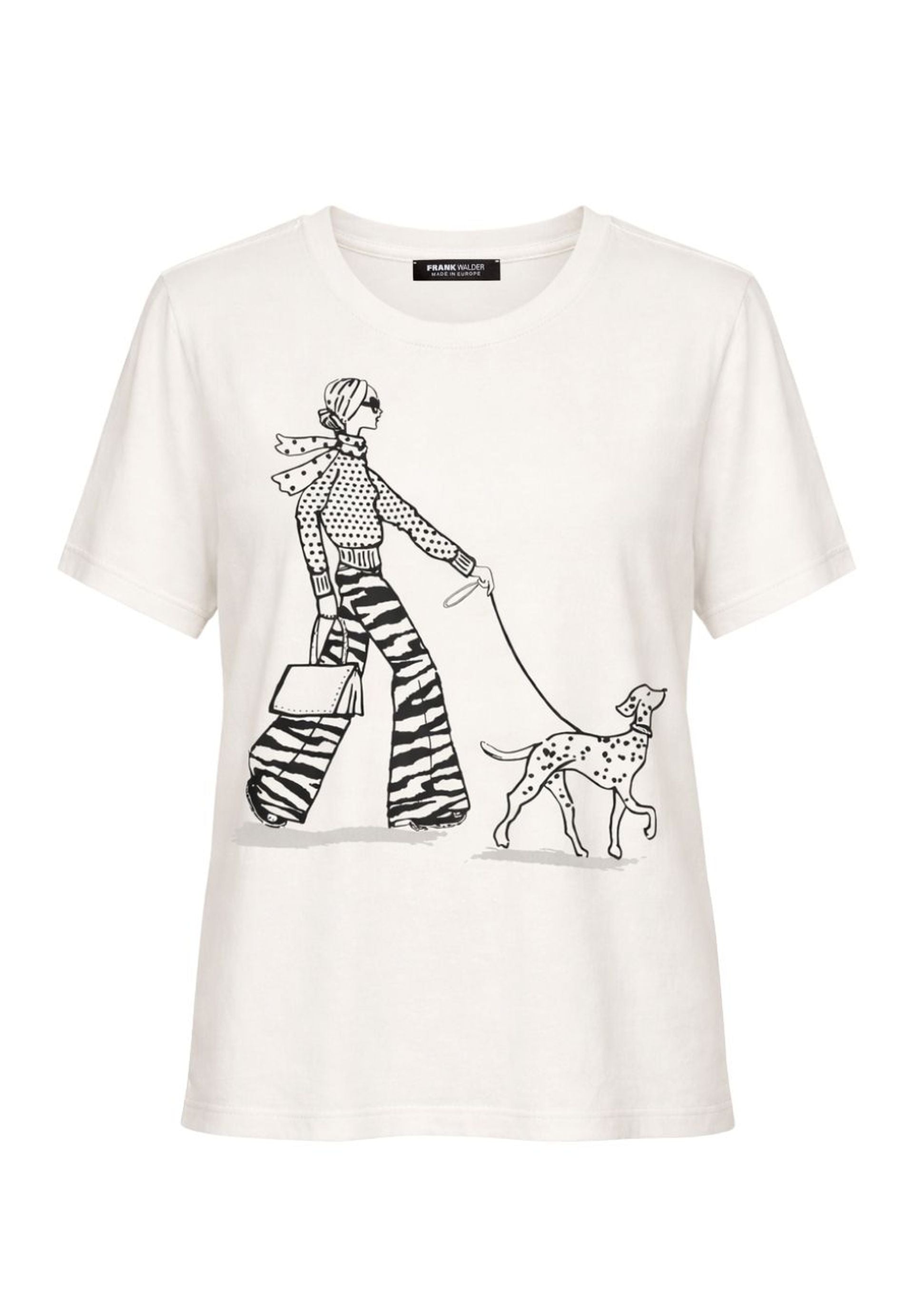 FRANK WALDER CREAM LADY PRINT TOP 108450 226
