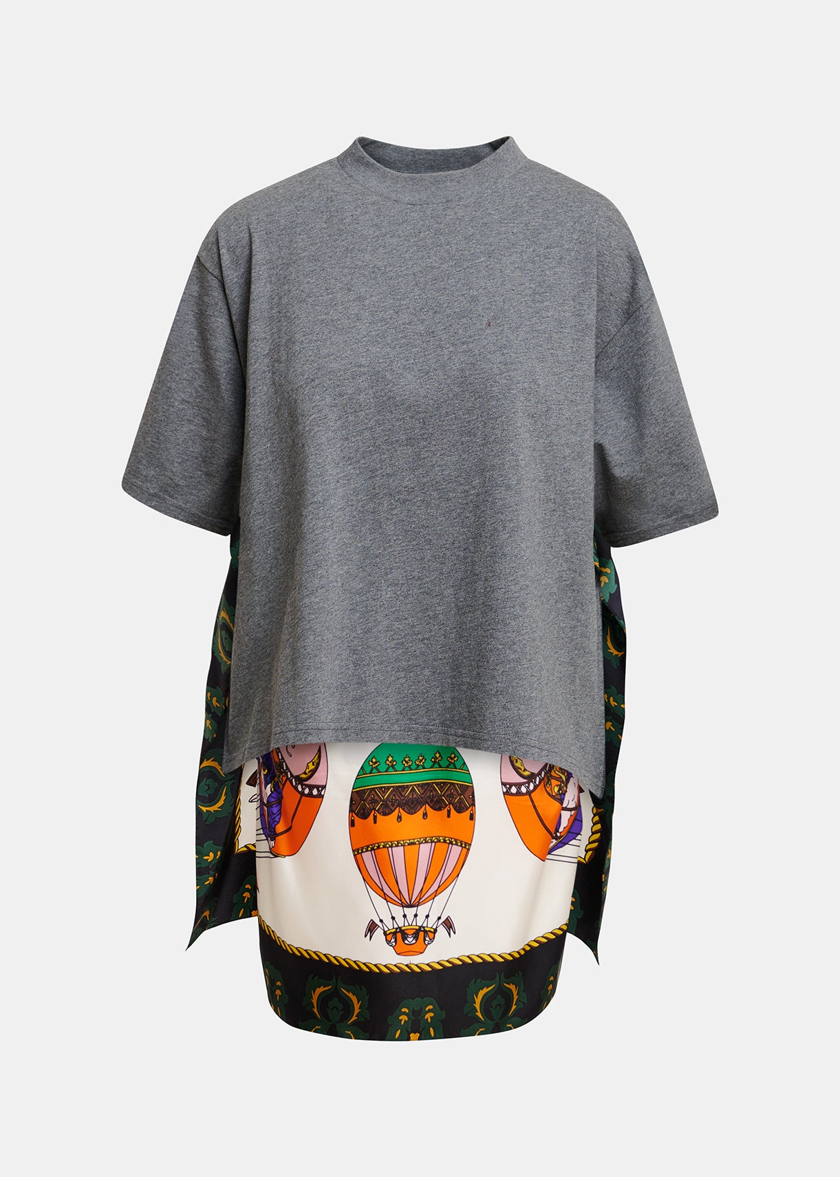 essential antwerp kassis grey t-shirt with silk scarf everyday casual night out