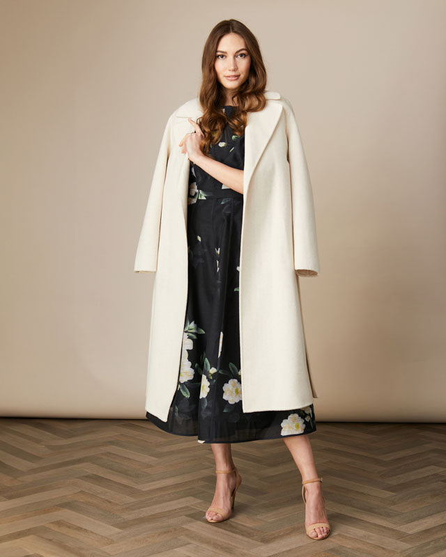 FEE G  HAZEL - BONDED WOOL COAT 200C/120  OATMEAL 225