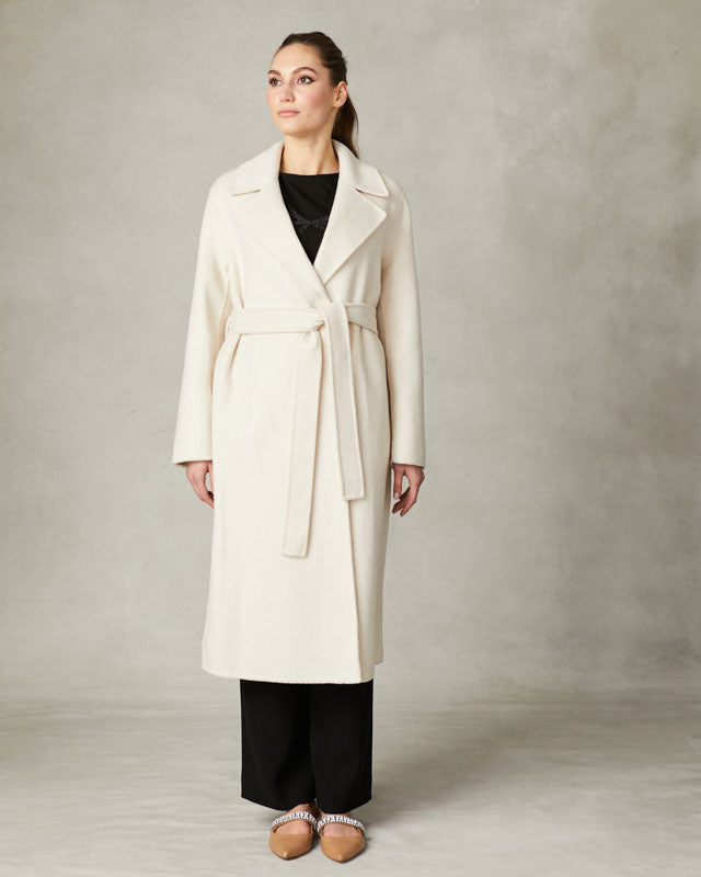 FEE G  HAZEL - BONDED WOOL COAT 200C/120  OATMEAL 225