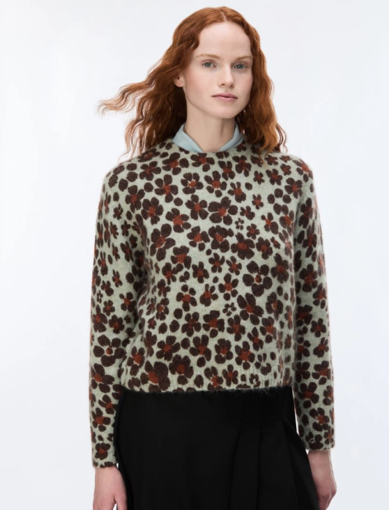 iblues brown and green floral print knit iblpapilla