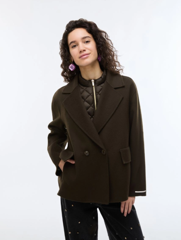 iblues khaki wool jacket iblsoldino blazer style with inbuilt gilet