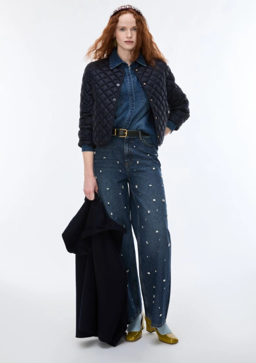  iblues navy quilted cropped jacket iblsegale 