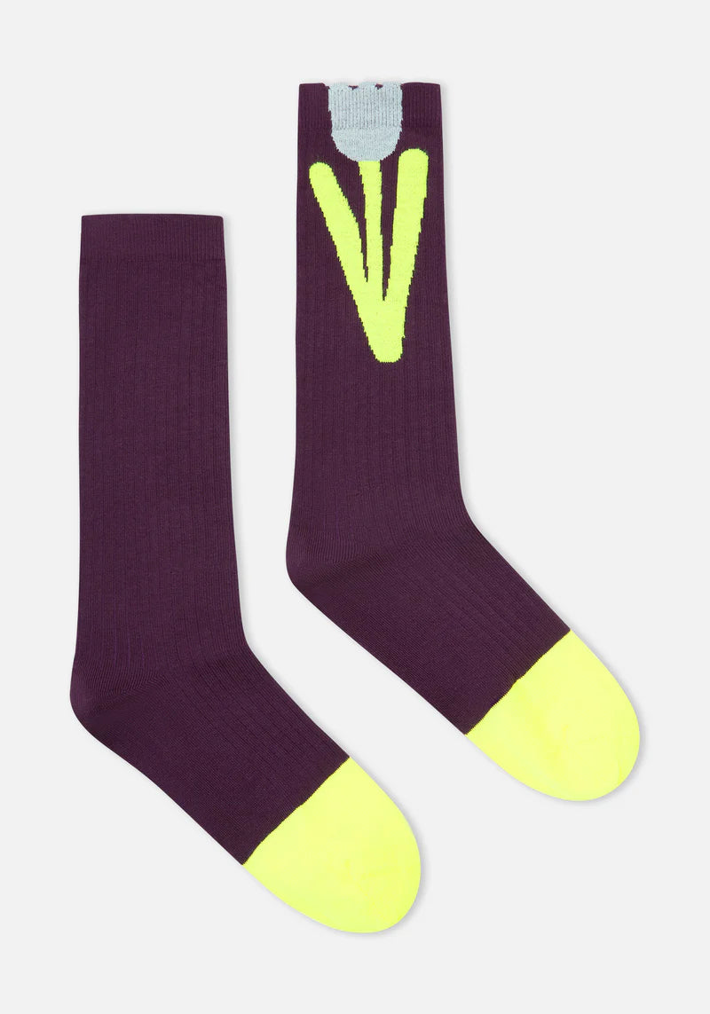 DR BLOOM TULIP PURPLE SOCKS 225