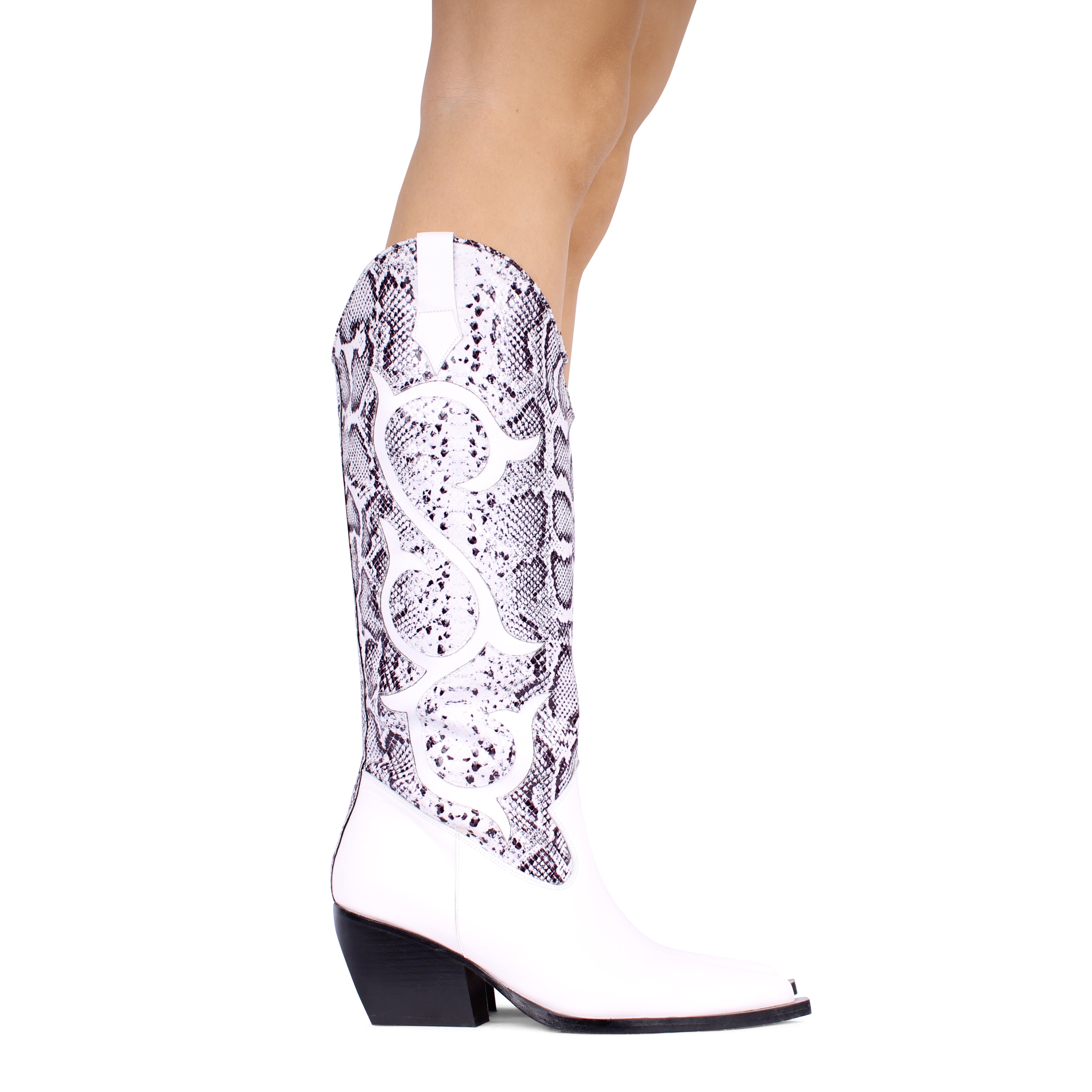 TERRY DE HAVILLAND COWBOY WHITE FAUX SNAKE BOOT 225