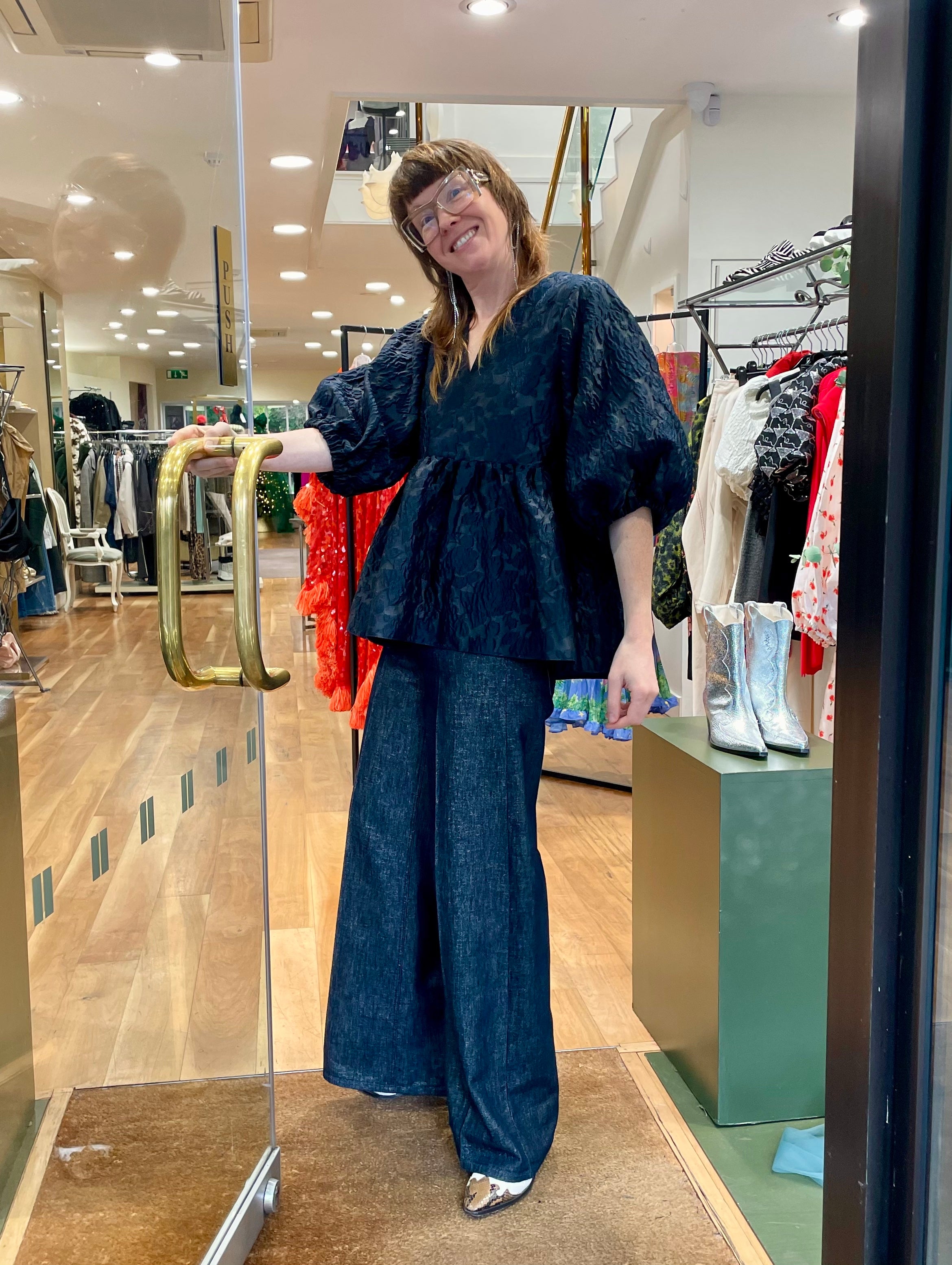 ROISIN LINNANE FIG NAVY TOP 225