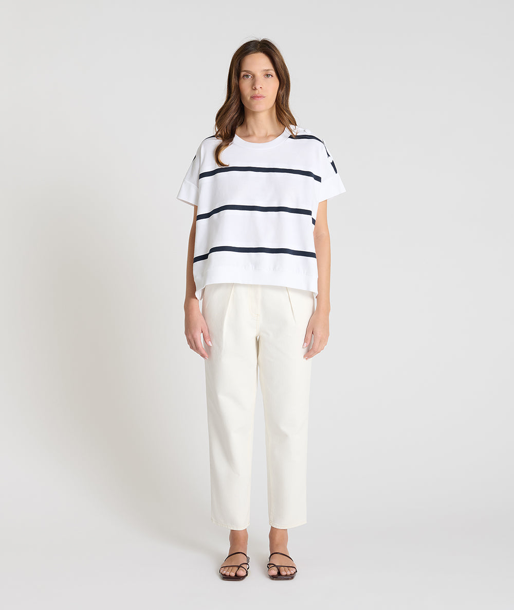 HANA SAN NAVY STRIPE SWEATSHIRT TOP JADISHR 126