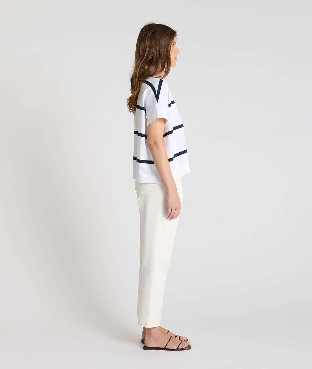 HANA SAN NAVY STRIPE SWEATSHIRT TOP JADISHR 126