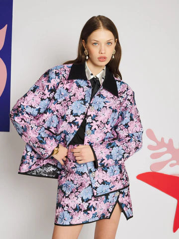 SISTER JANE MULTI FLORAL CANVAS JACQUARD JACKET JK336BLK 226