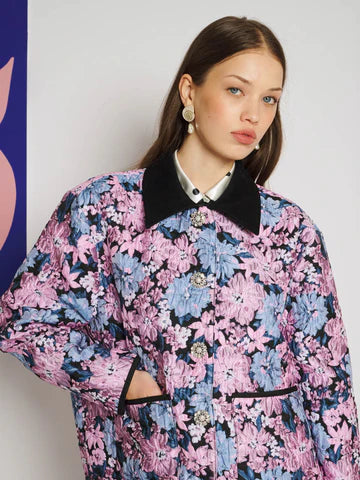 SISTER JANE MULTI FLORAL CANVAS JACQUARD JACKET JK336BLK 226