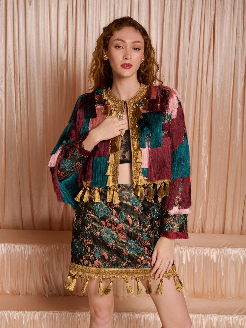 SISTER JANE MULTI ESCAPADE FRINGE CROPPED JACKET JKD082MUL 127