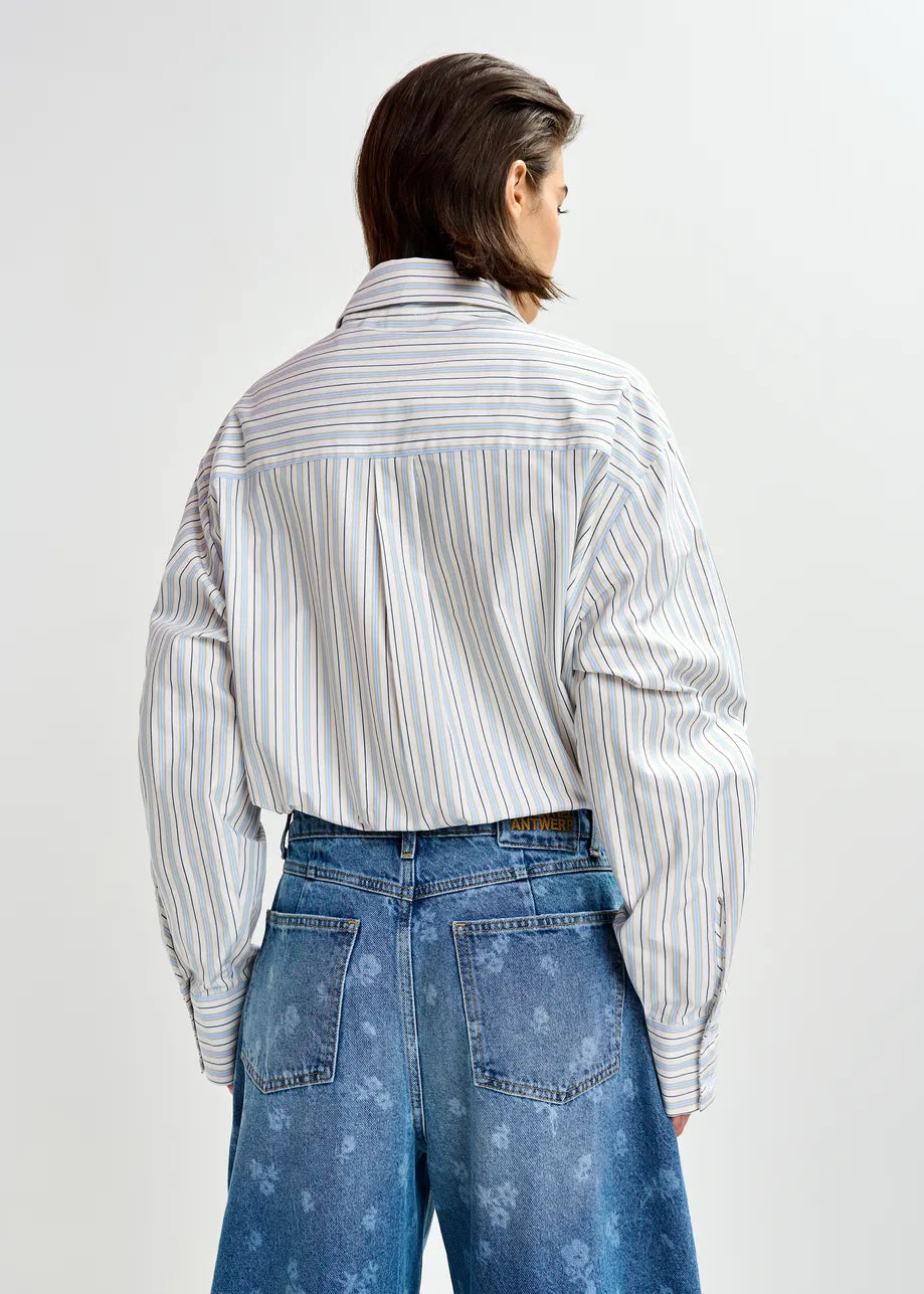 ESSENTIEL ANTWERP JOMATO POINTY COLLAR SHIRT BLUE 126