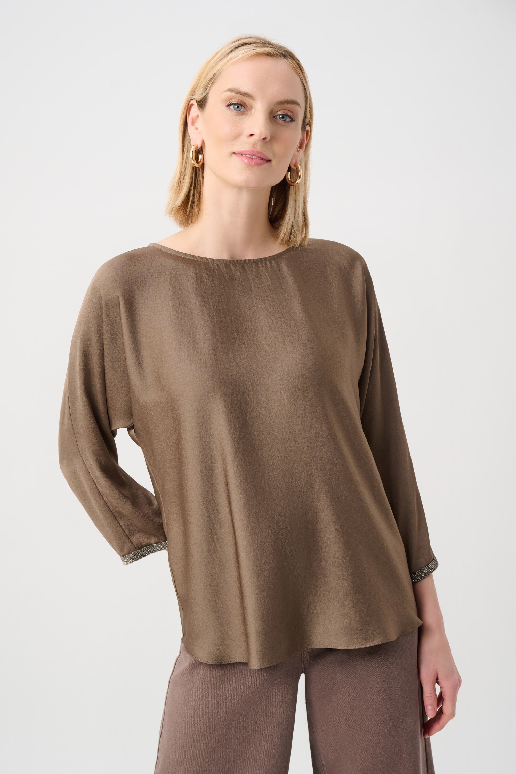 JOSEPH RIBKOFF BEIGE TUNIC 263069 4463 joseph ribkoff beige bejeweled sleeve going out top