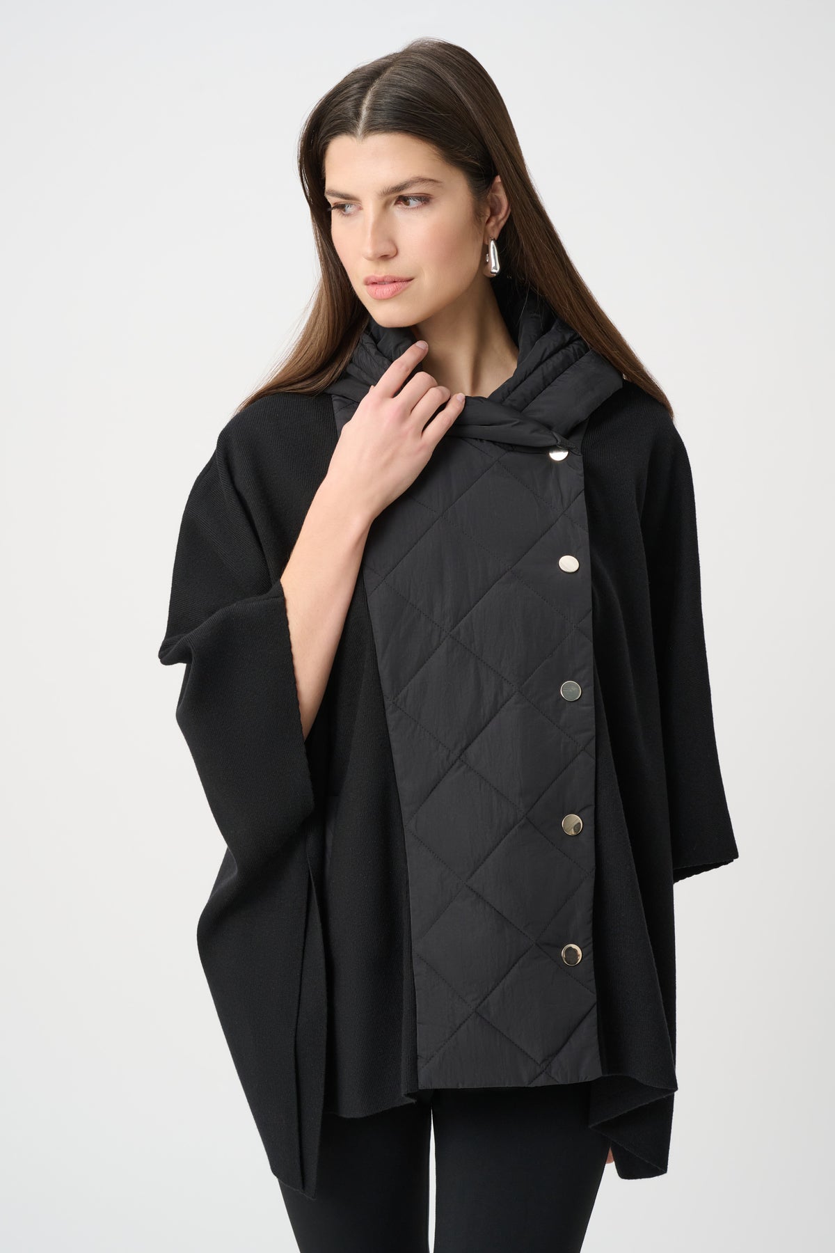 263627 11 joseph ribkoff black jacket outerwear poncho