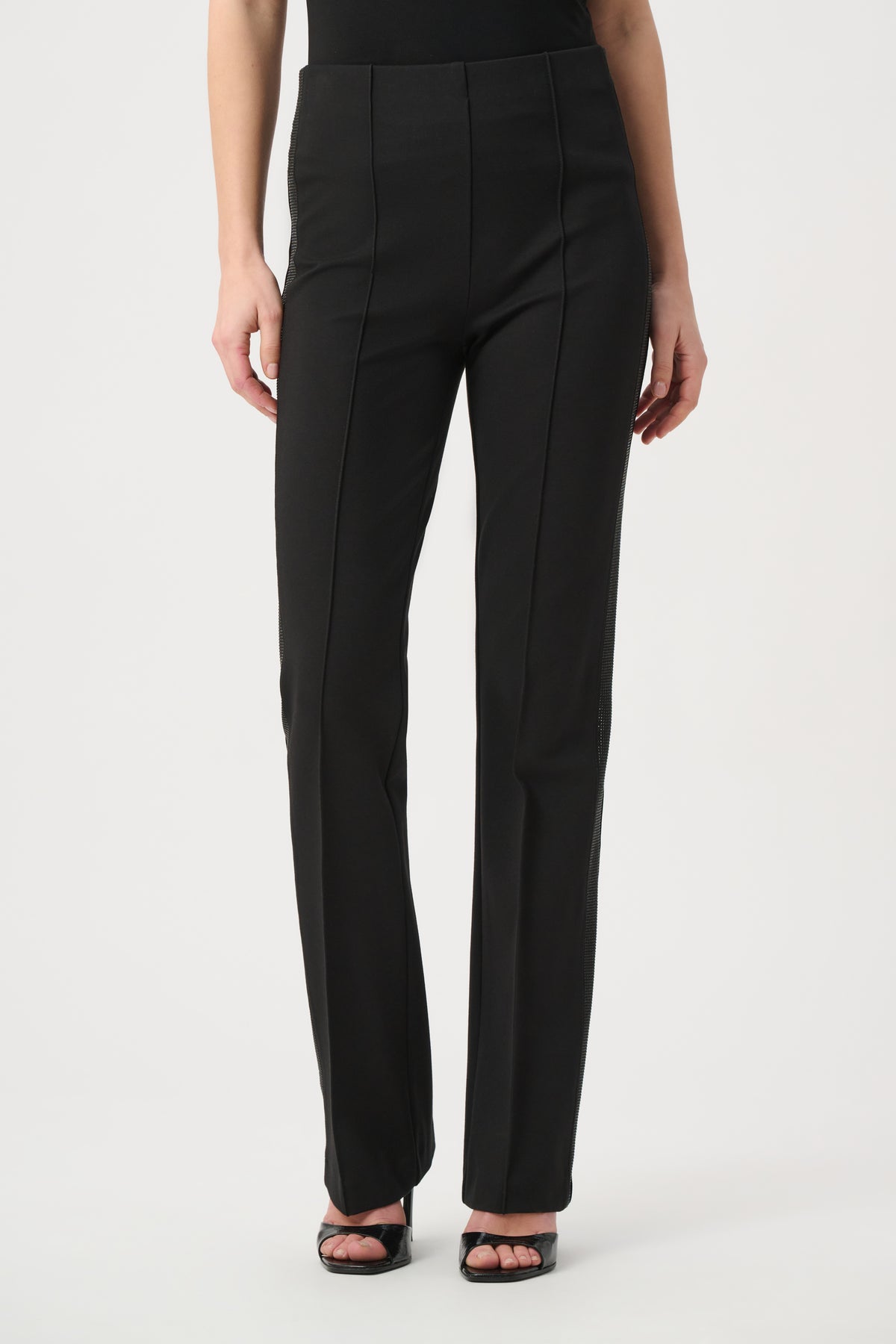 264074 11 joseph ribkoff black pants with rhinestone detail