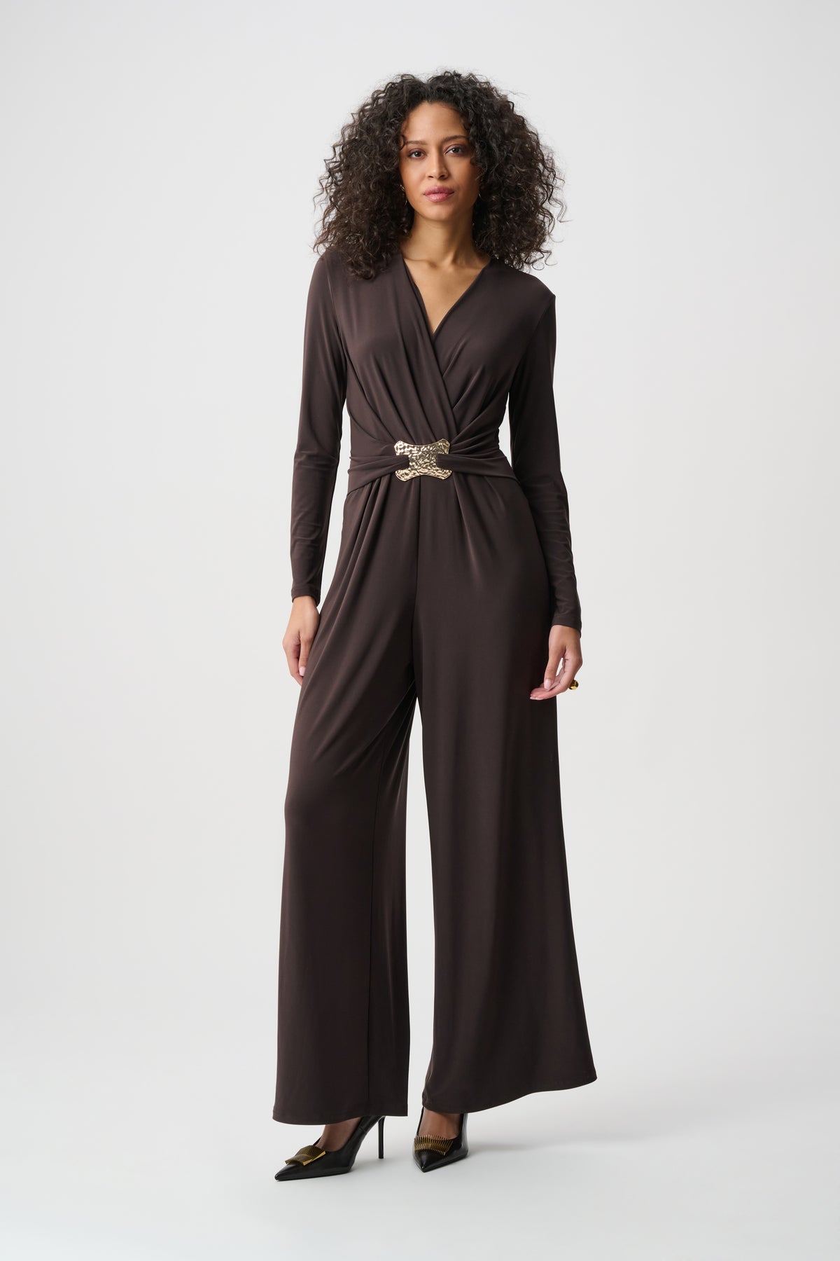 263005 3799 joseph ribkoff brown jumpsuit going out