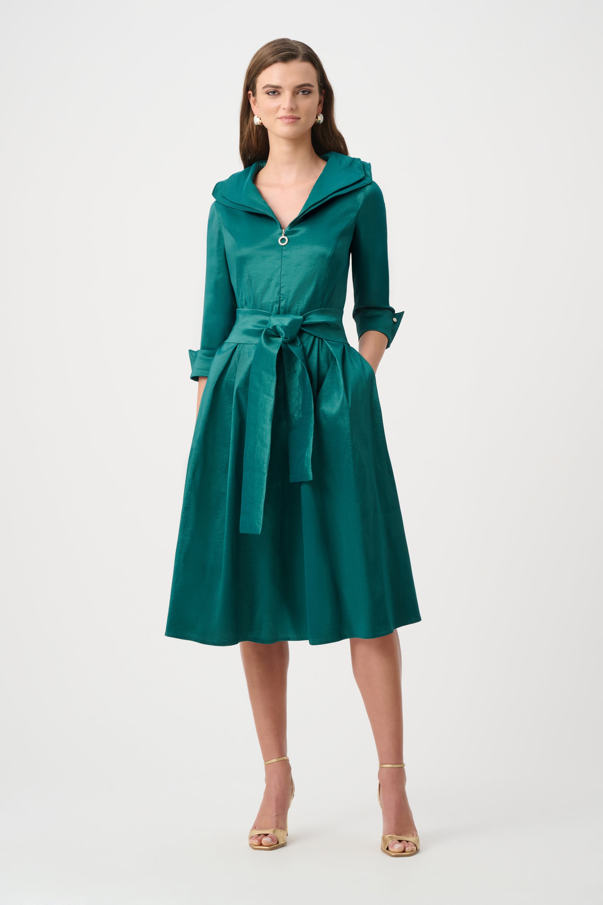 261719F26 4549 joseph ribkoff green dress wedding guest