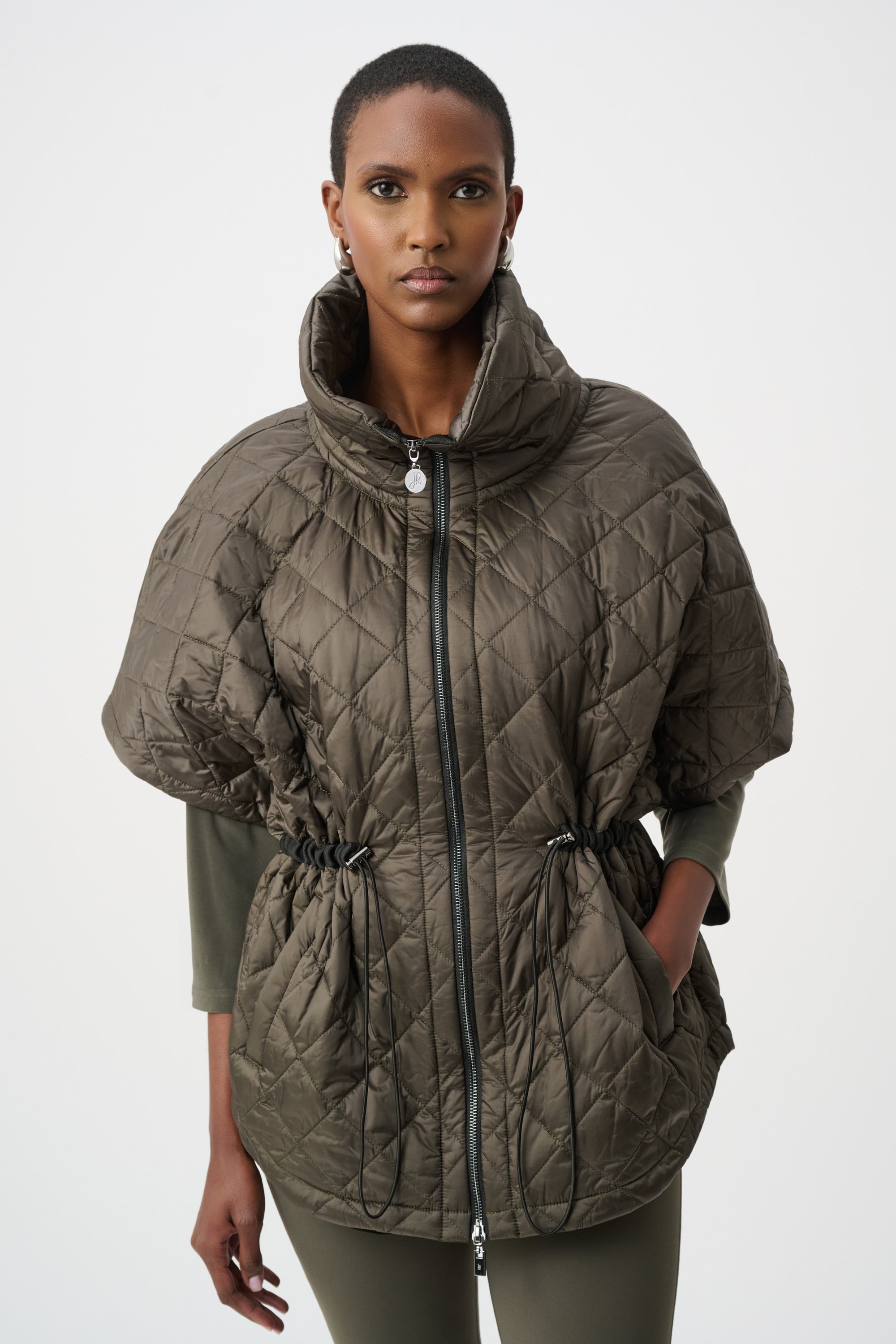 263643 3380 joseph ribkoff green vest outerwear quilted gilet