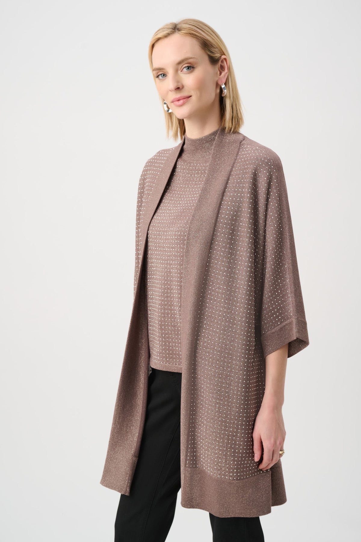 254937F26 4562 joseph ribkoff multi cover up cardigan going out