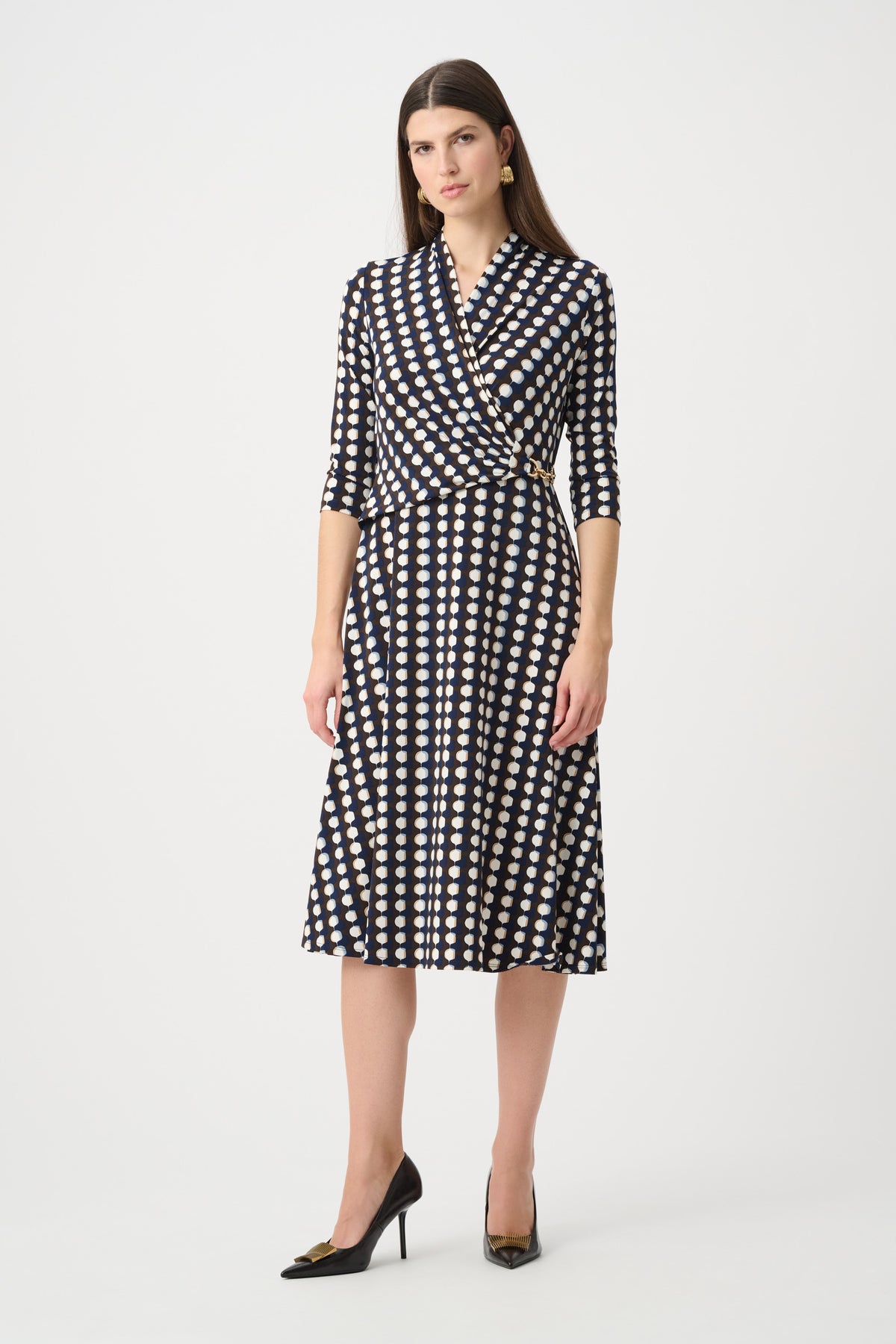 263077 178 joseph ribkoff navy and white wrap dress