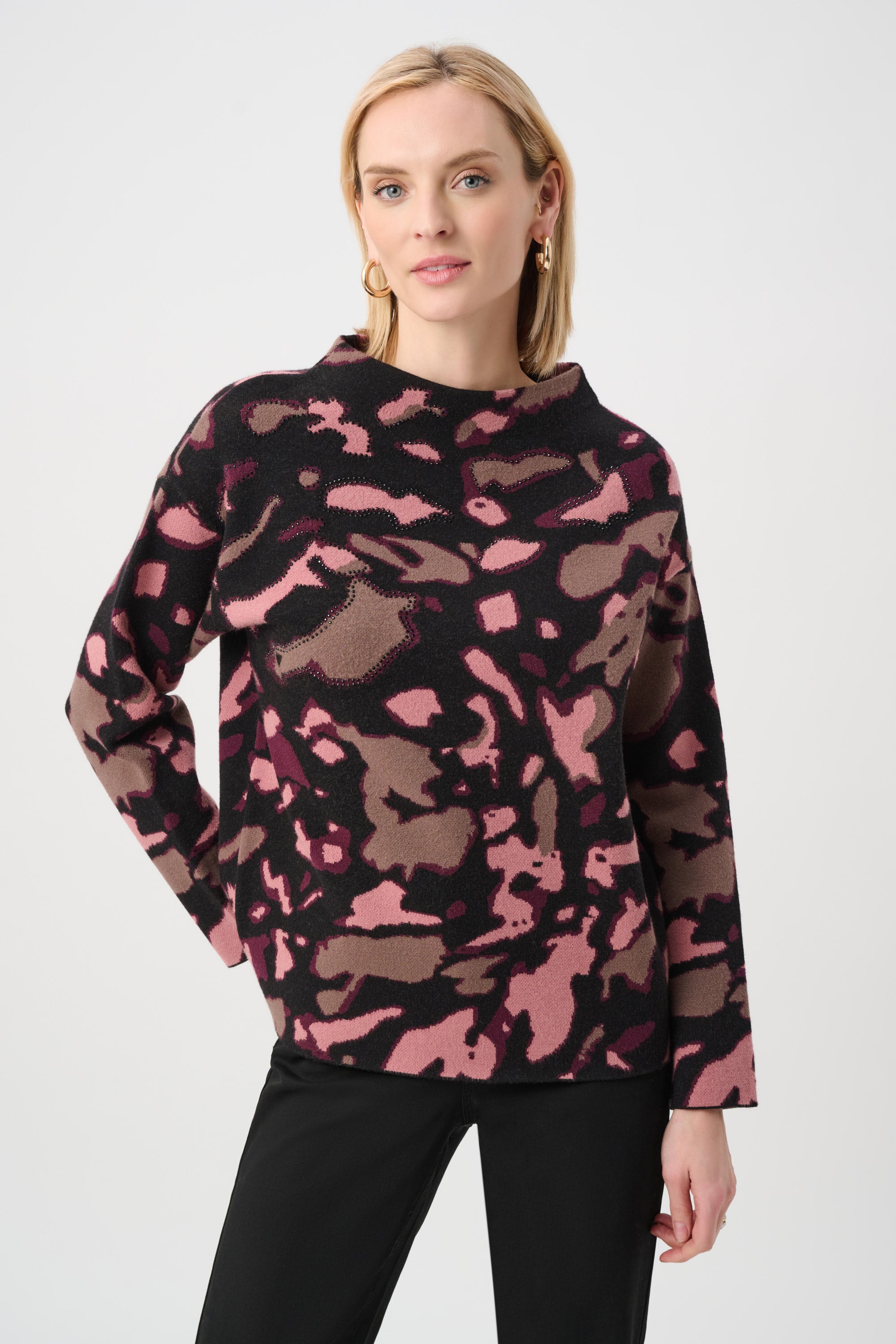 178 joseph ribkoff multi top cowl neck