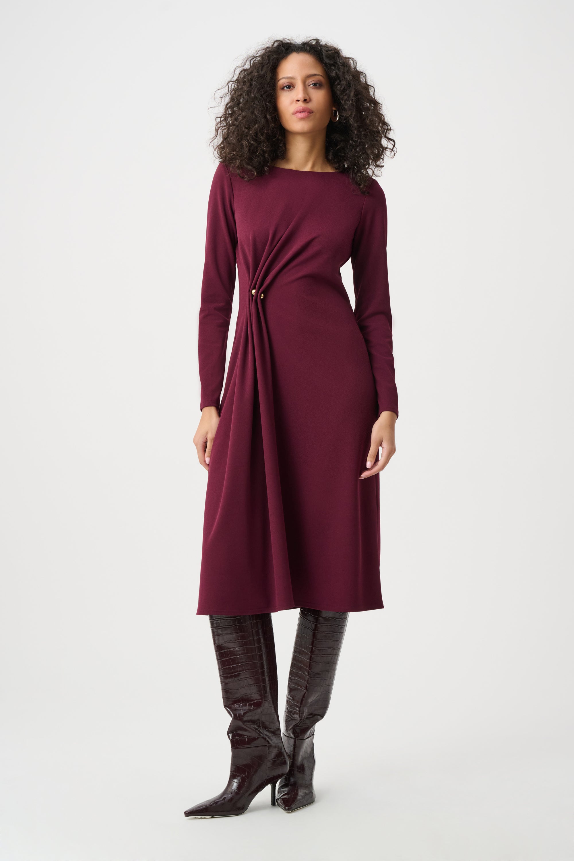 263178 4539 joseph ribkoff wine dress midi