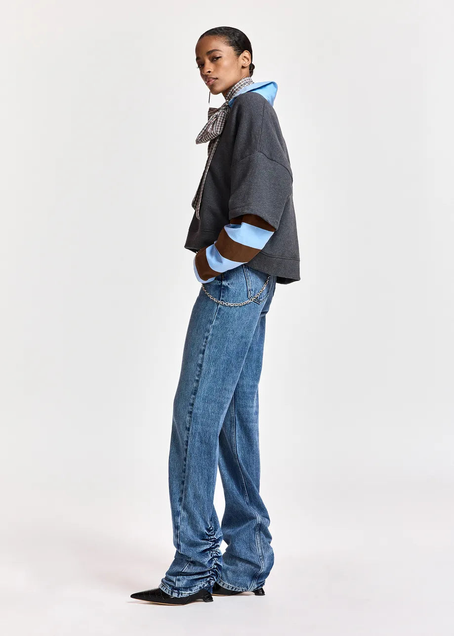 ESSENTIEL ANTWERP BLUE KANTELOU POLO SWEATSHIRT 226