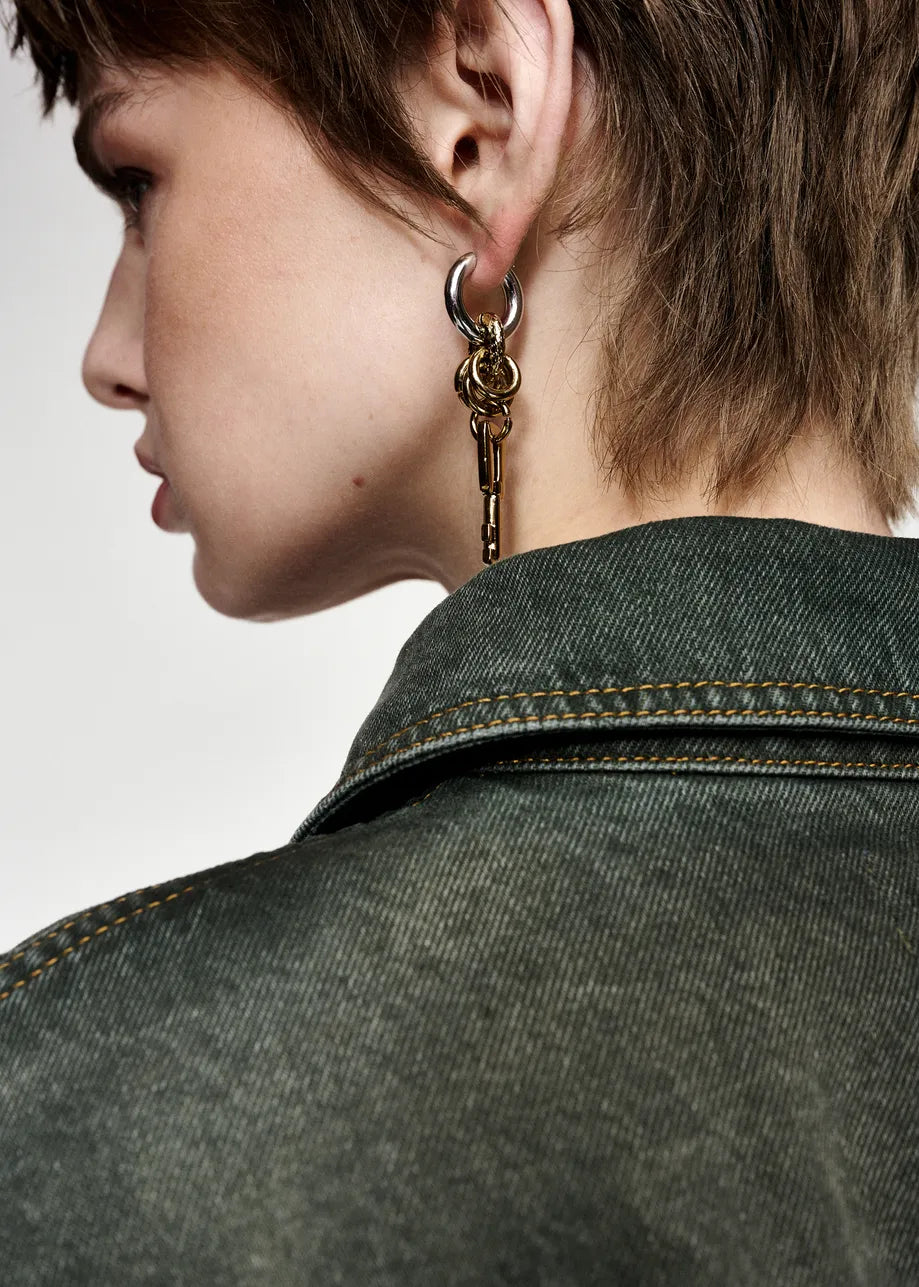 ESSENTIEL ANTWERP GOLD KAOS BICOLOR EARRINGS KAOS 226